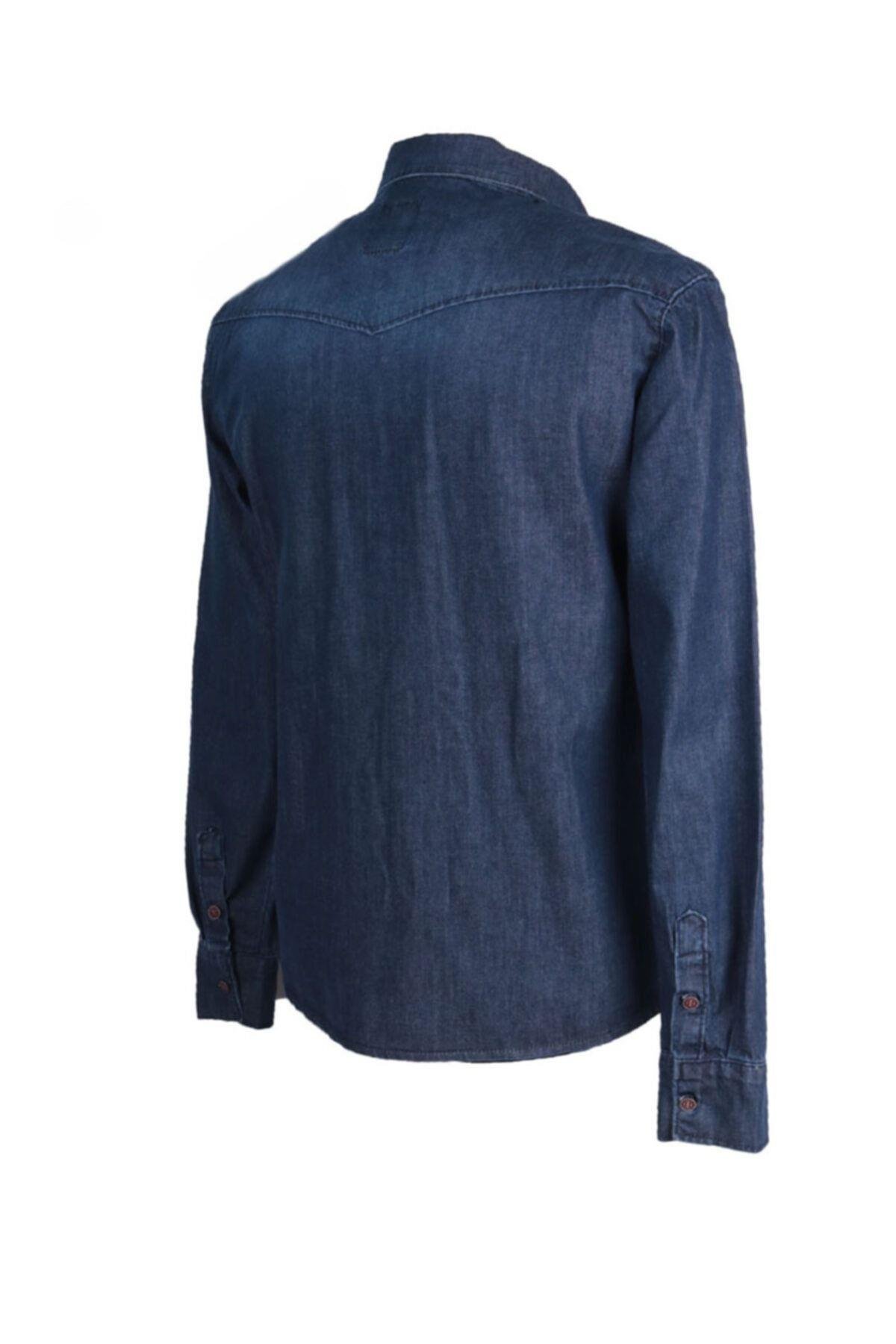 Erkek Denim Mavi Spor Gömlek