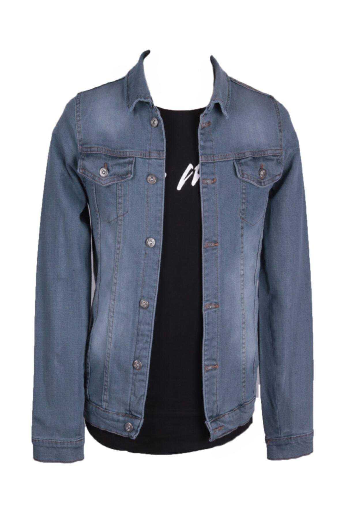 Erkek Denim Mont Mat Mavi Trent Kot Ceket