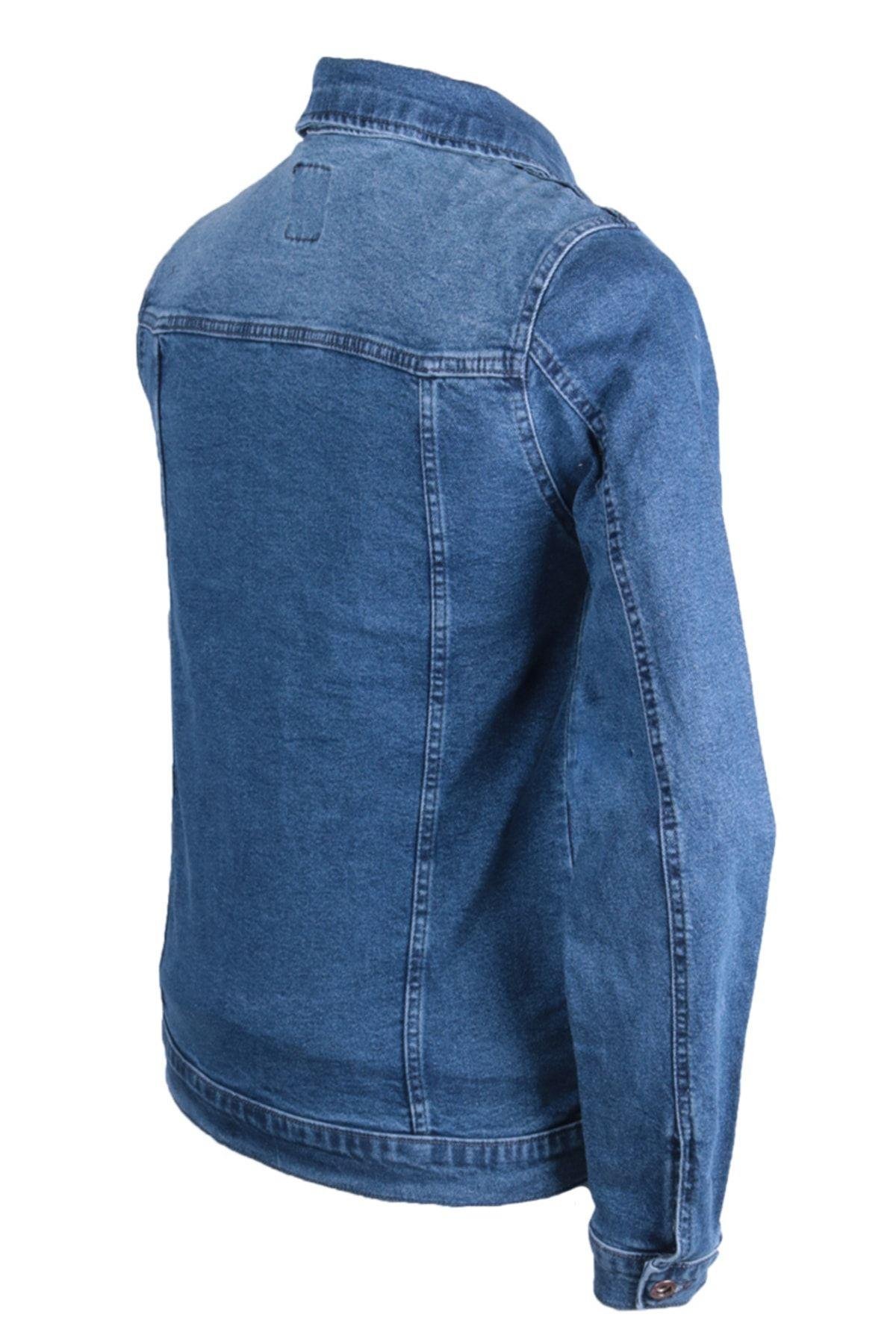 Erkek Denim Mont ,mavi Kot Ceket Vikings Jeans