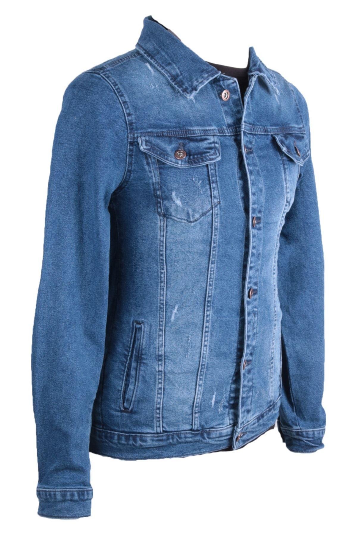 Erkek Denim Mont ,mavi Kot Ceket Vikings Jeans