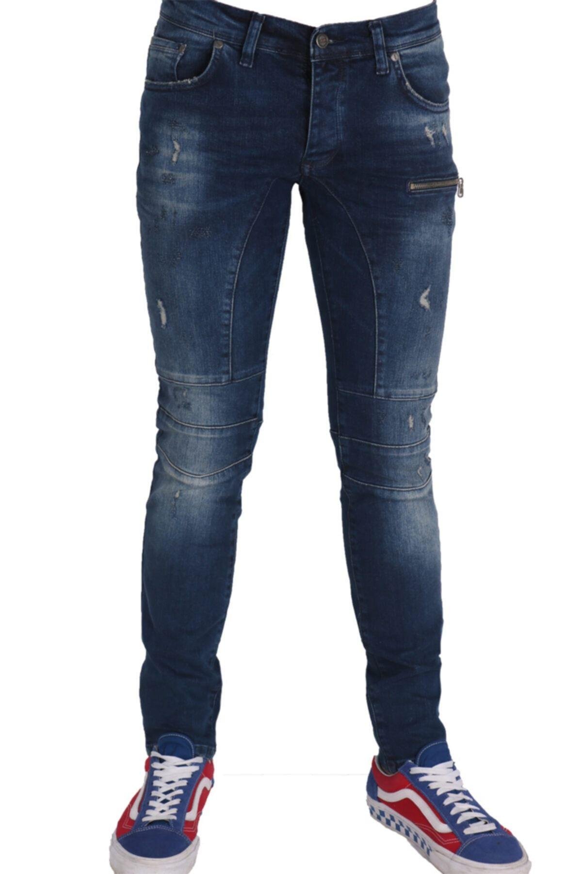 Erkek Denim Pantolon Parçalı Trent Spor Giyim