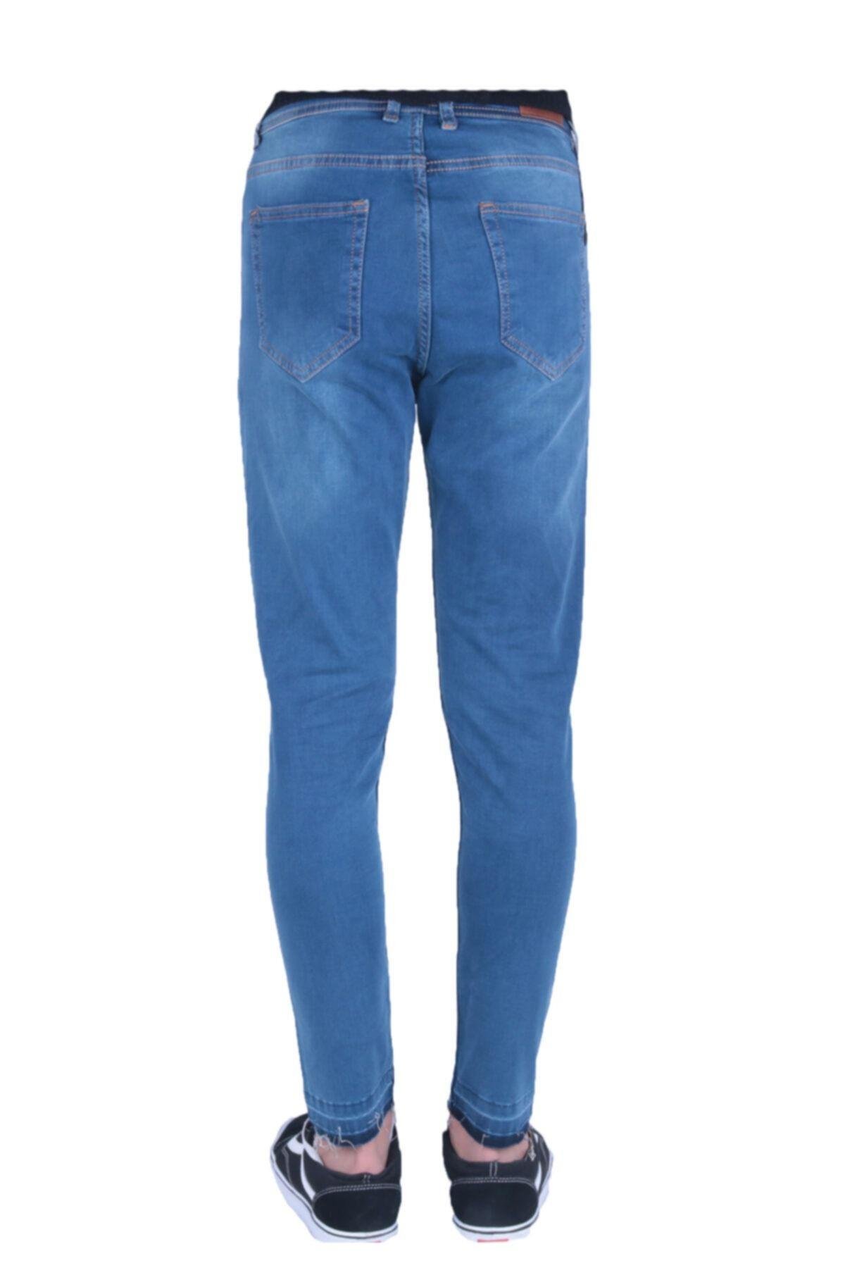 Erkek Denim Spor Giyim Lzrişlmli Mavi