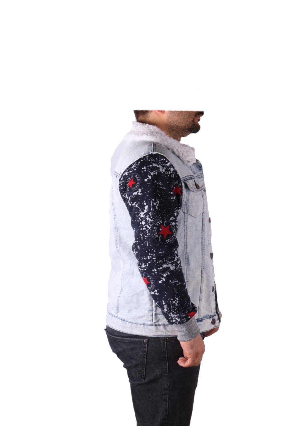 Erkek Denim Tren Giyim Mont Açık Mavi Kot Ceket