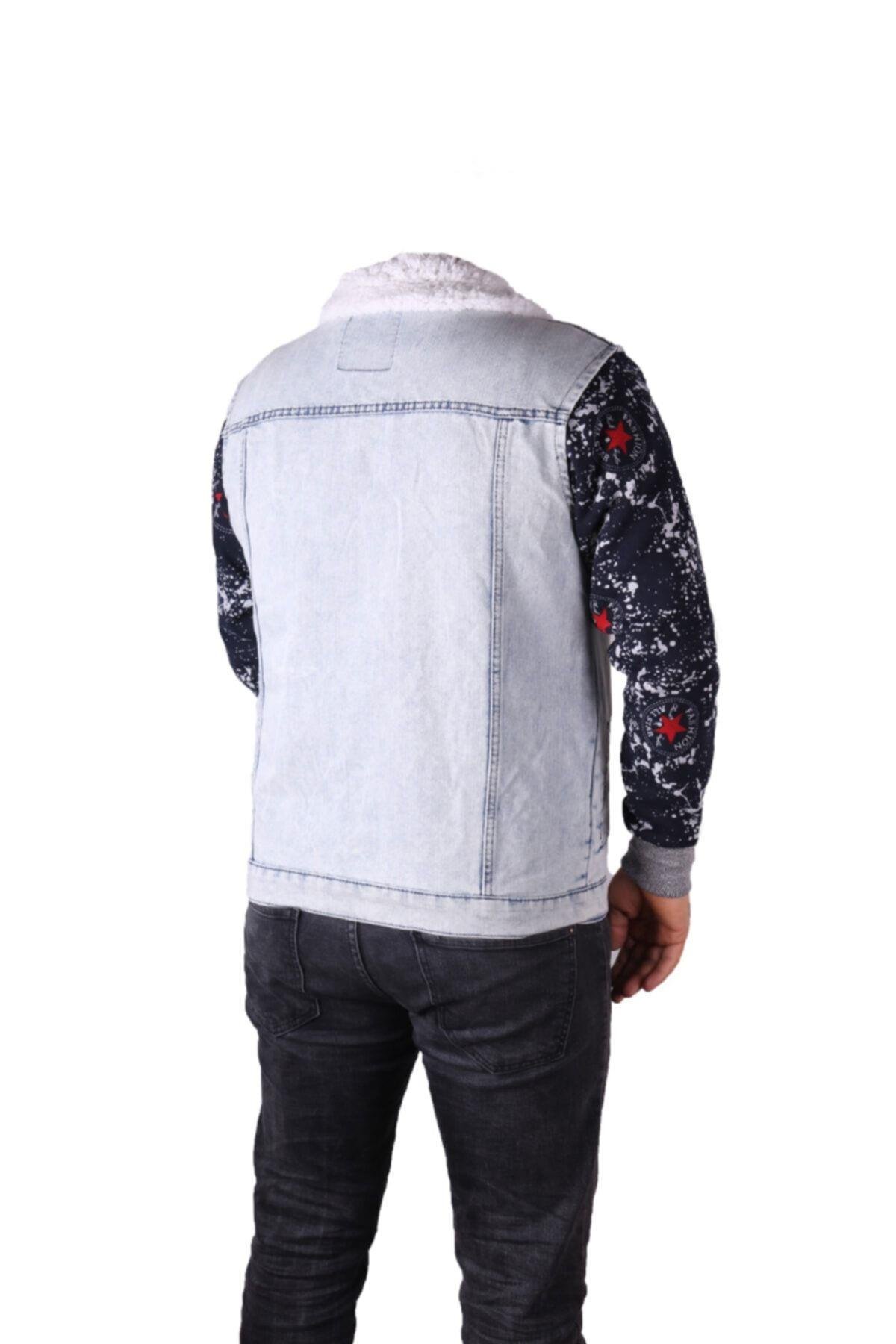 Erkek Denim Tren Giyim Mont Açık Mavi Kot Ceket