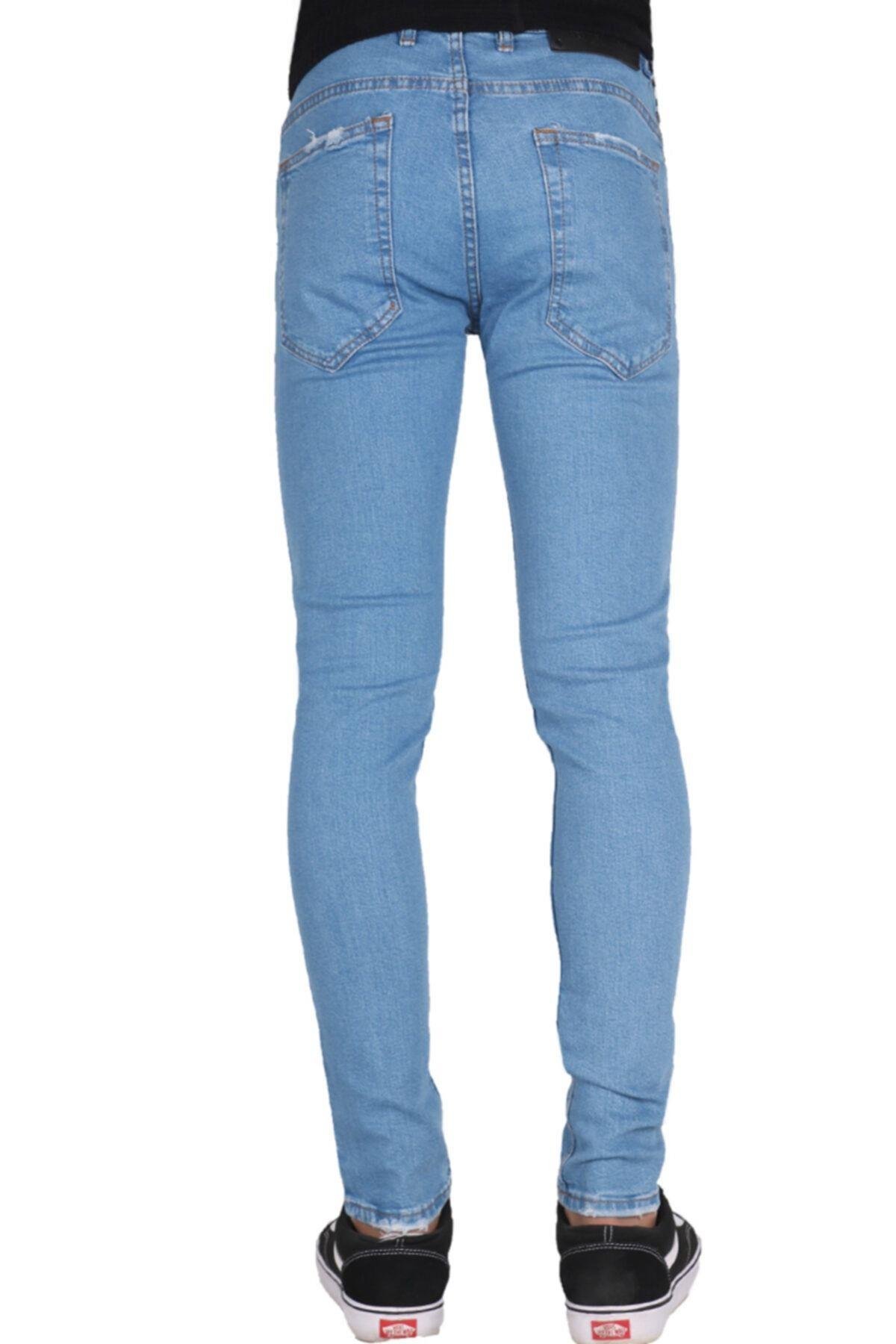 Erkek Denim Tren Giyim Pantolon Açık Mavi