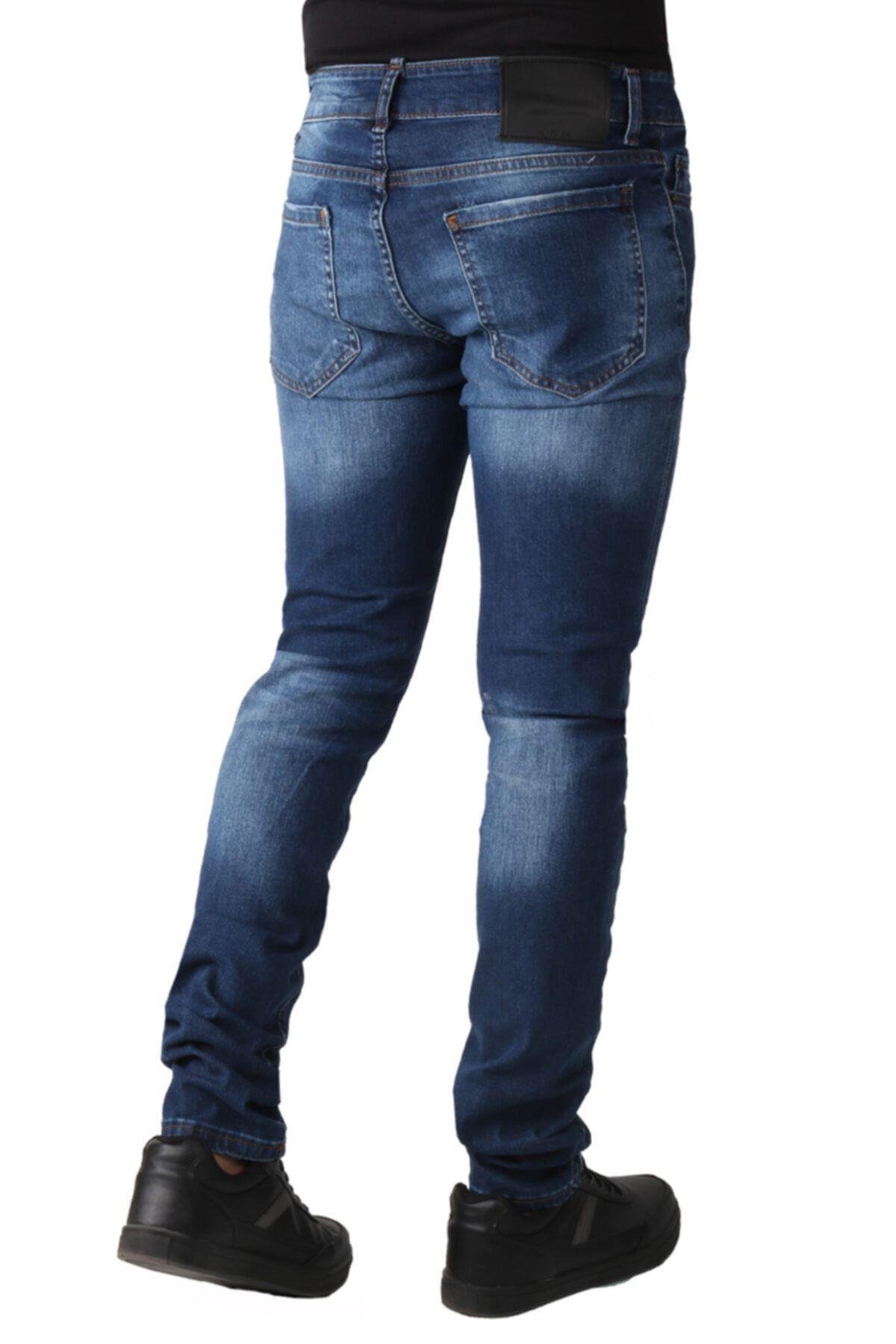 Erkek Denim Trend Giyim Dsg Hld Prç Işlmli Mavi