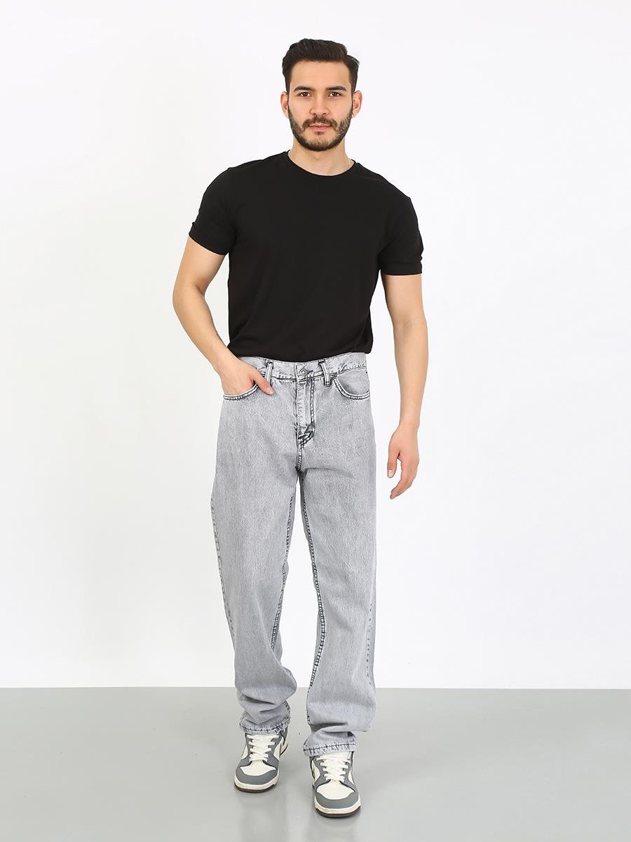 Erkek Gri Baggy Pantolon