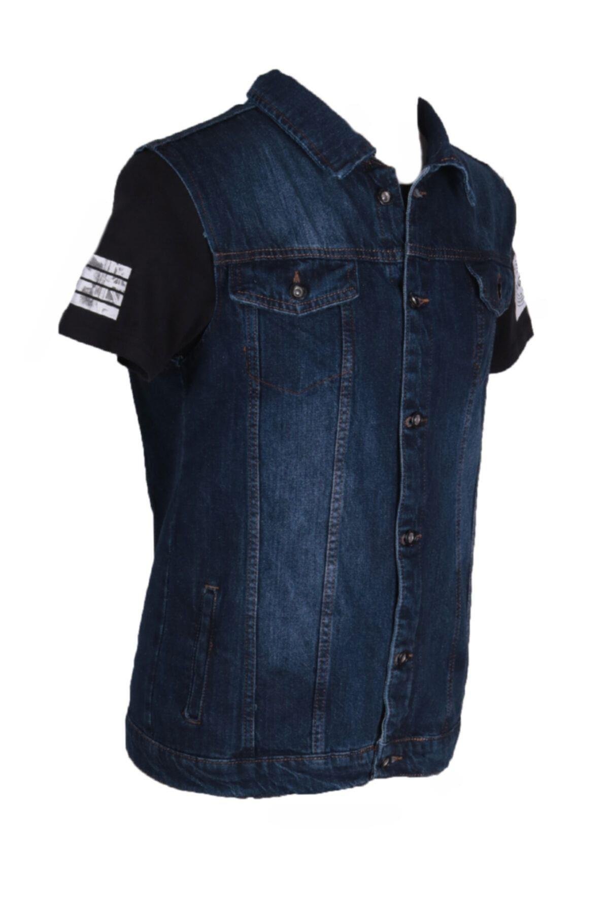 Erkek Koyu Mavi Denim Trent Yelek