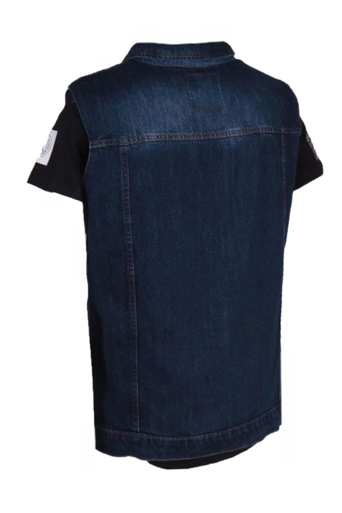 Erkek Koyu Mavi Denim Trent Yelek