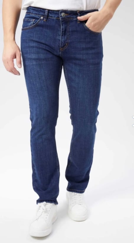 Erkek Lacivert Yüksek Bel Regular Fit Boru Paça Pantolon
