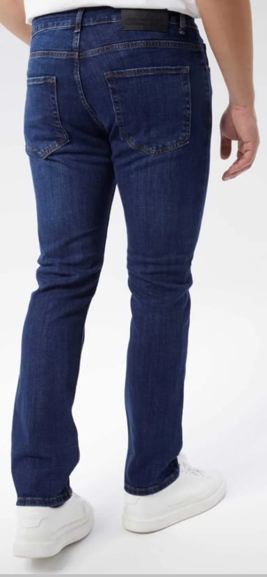 Erkek Lacivert Yüksek Bel Regular Fit Boru Paça Pantolon
