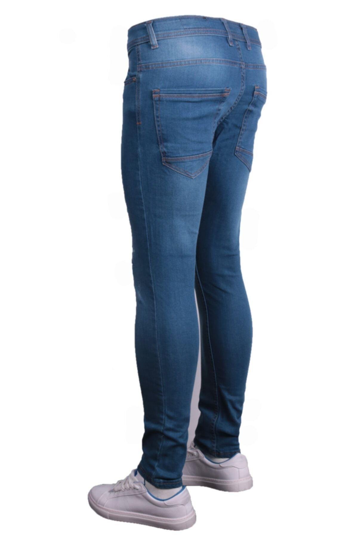 Erkek Mavi Denim Spor Giyim