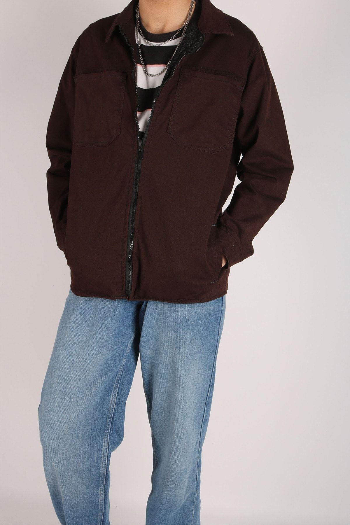 Erkek Oversize Kahverengi Ceket