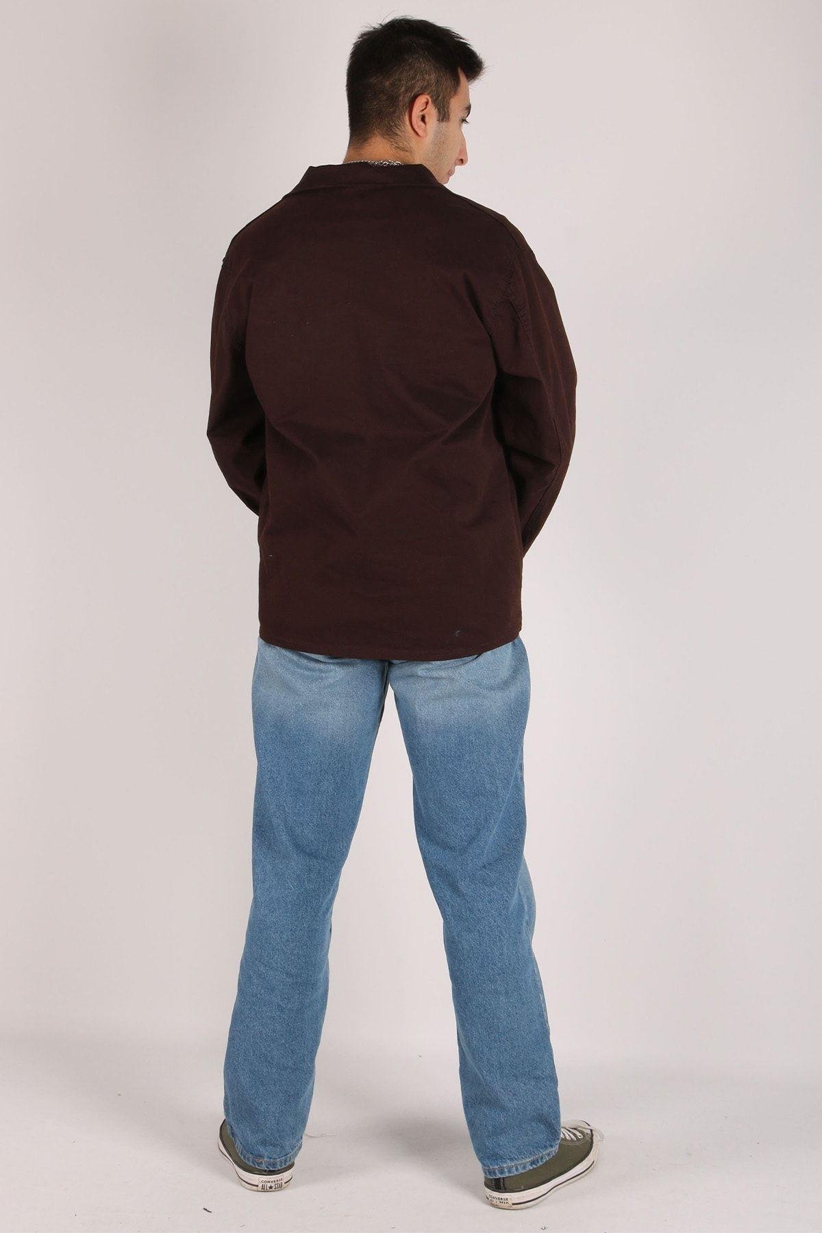 Erkek Oversize Kahverengi Ceket