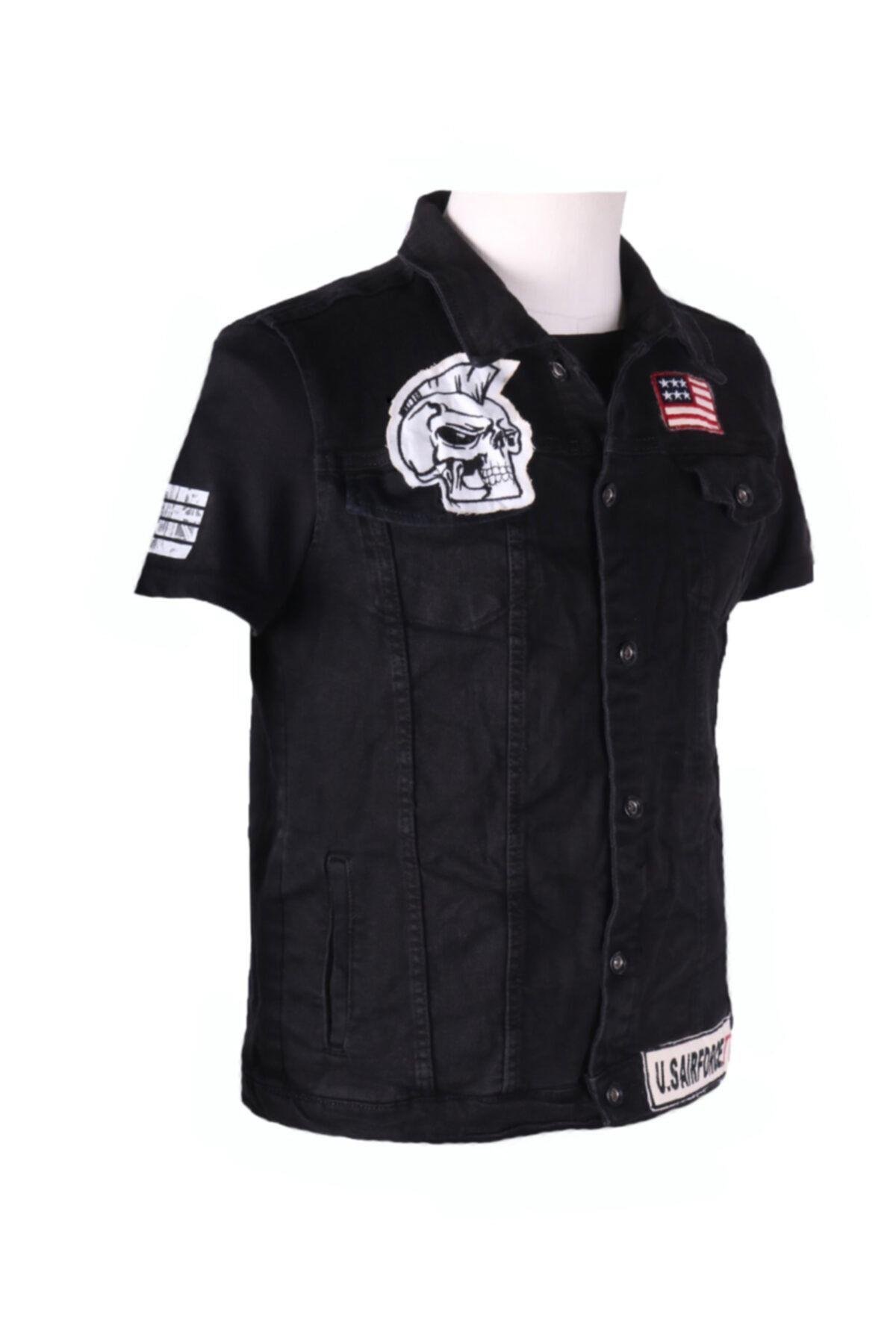 Erkek Siyah Denim Armalı Yelek 83515