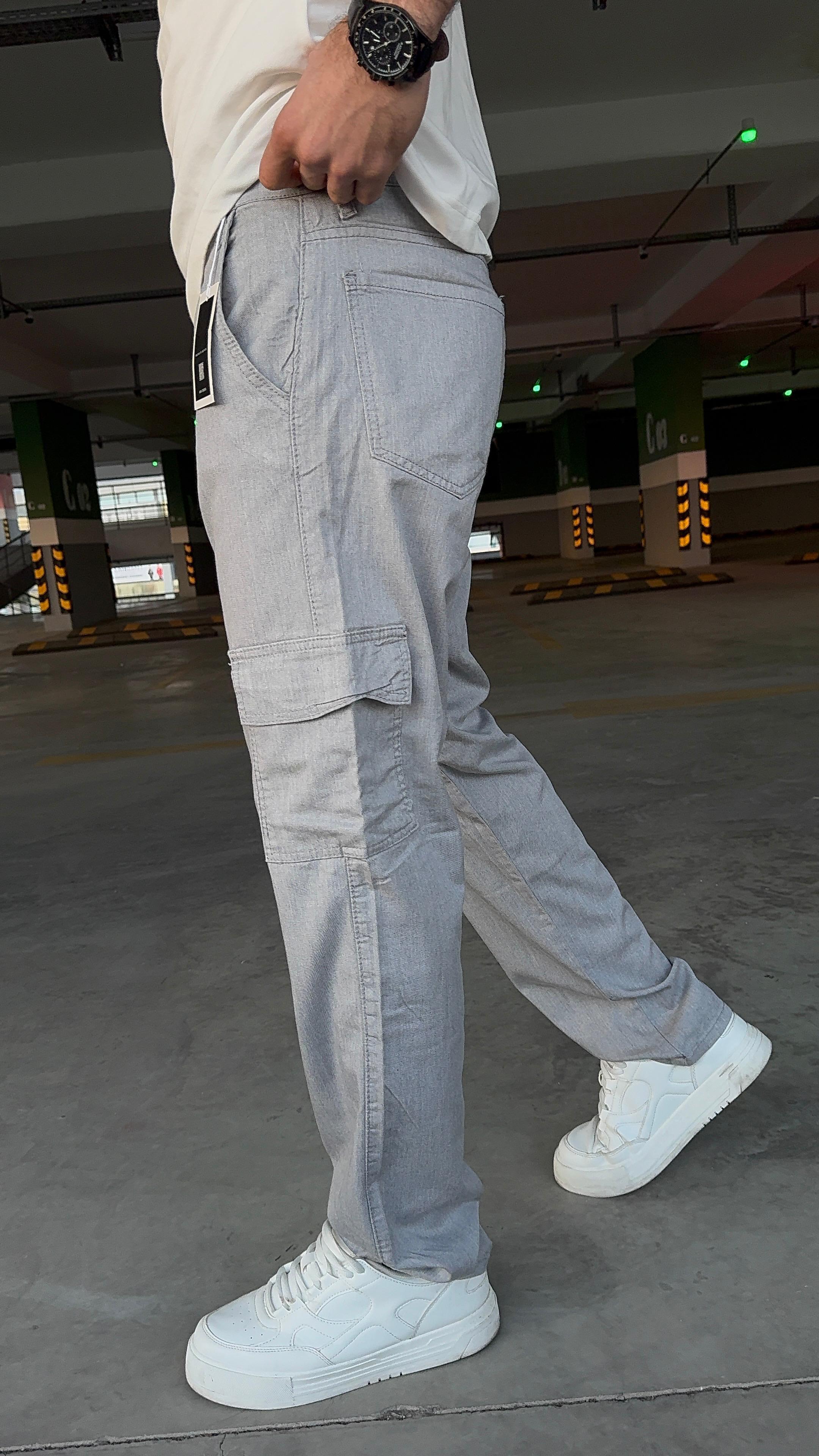 Erkek Viscon Gri Baggy Pantolon