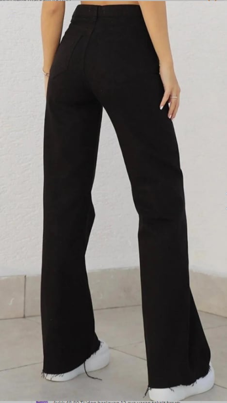 Geenz Manifacture 90's Kar Yıkama Likralı Süper Yüksek Bel Salaş Jeans Palazzo Pantolon
