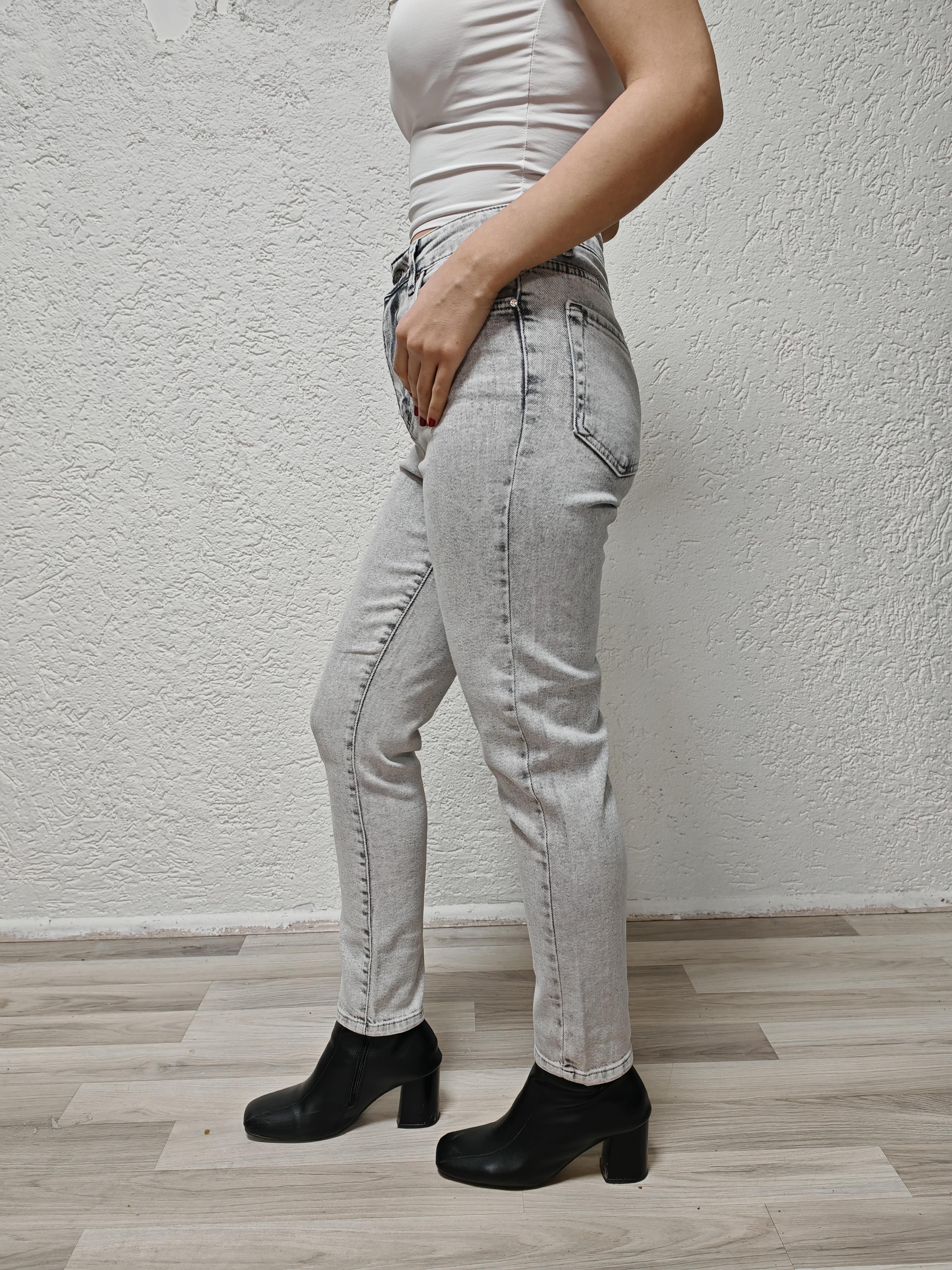gri basic kadın mom jean pantolon