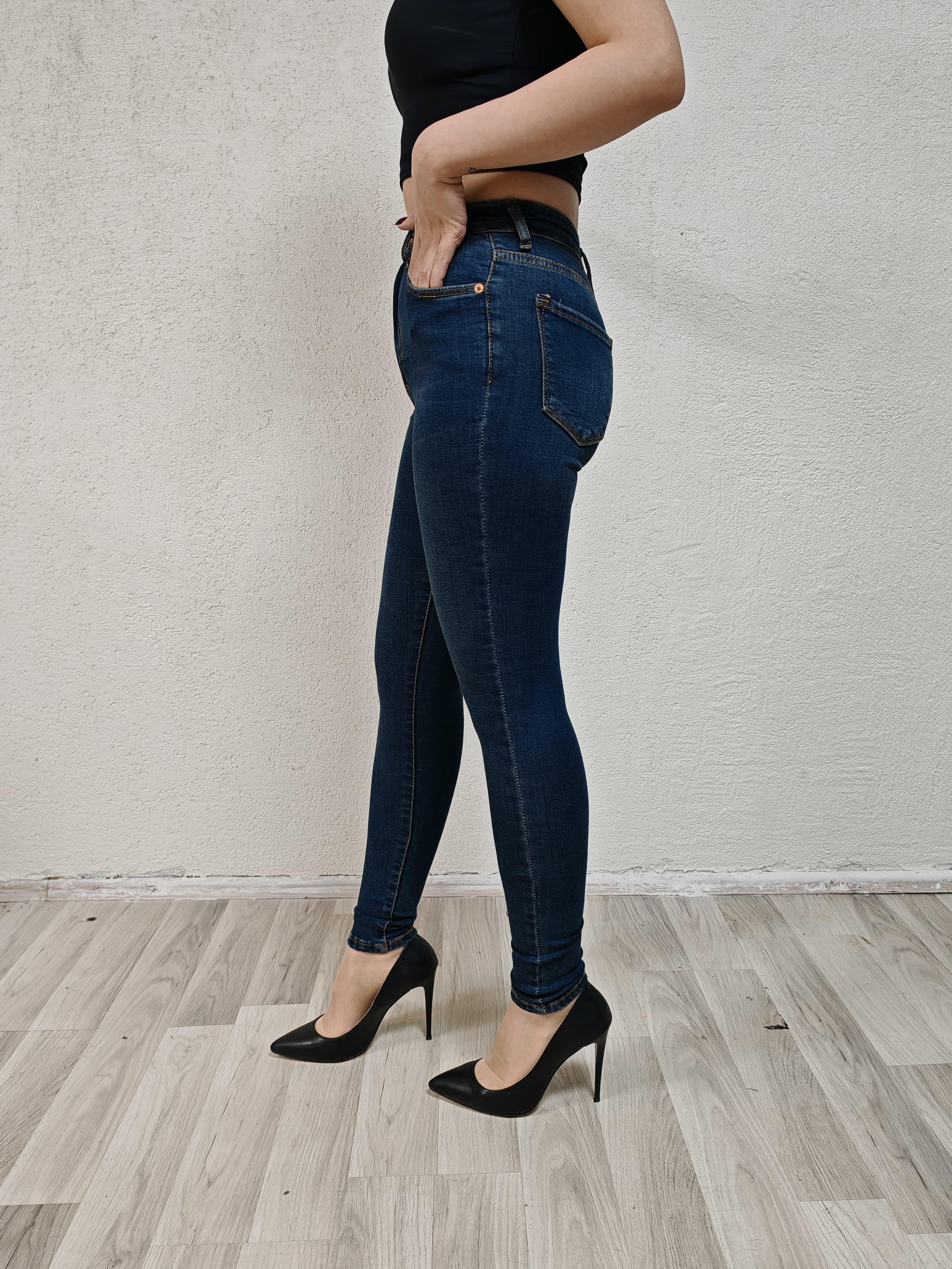 Gri Slim Fit bayan jeans