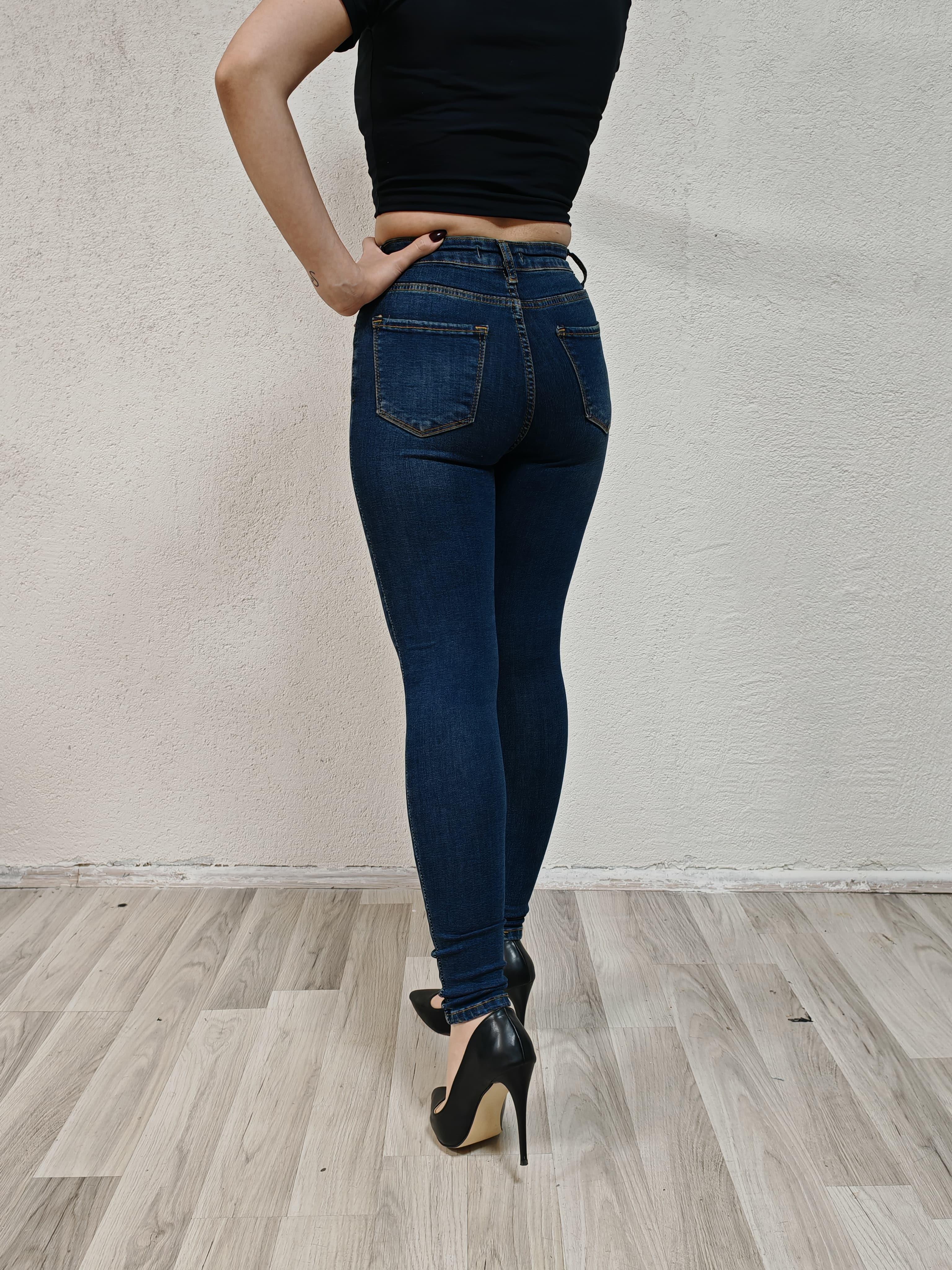 Gri Slim Fit bayan jeans