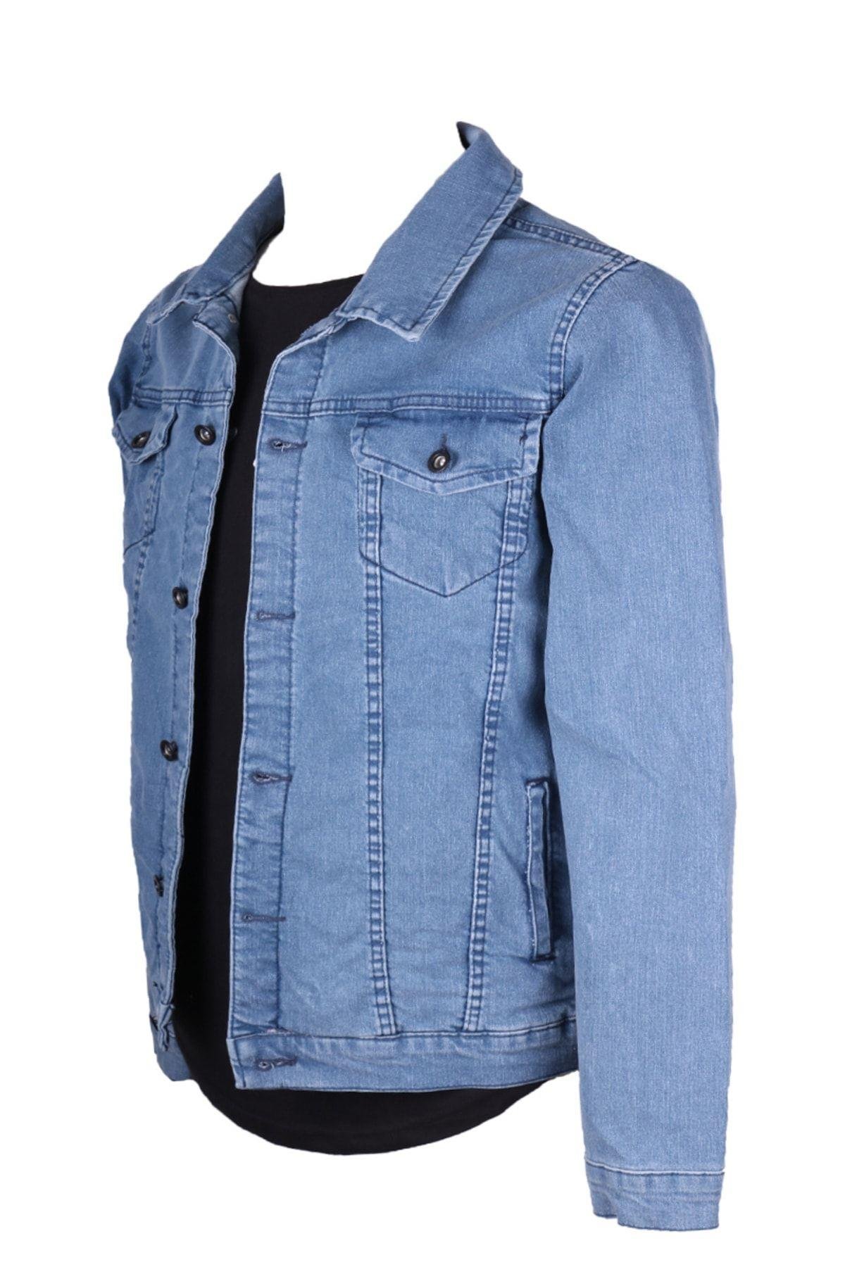 Ince Yazlik Kumaş Erkek Denim Kot Ceket