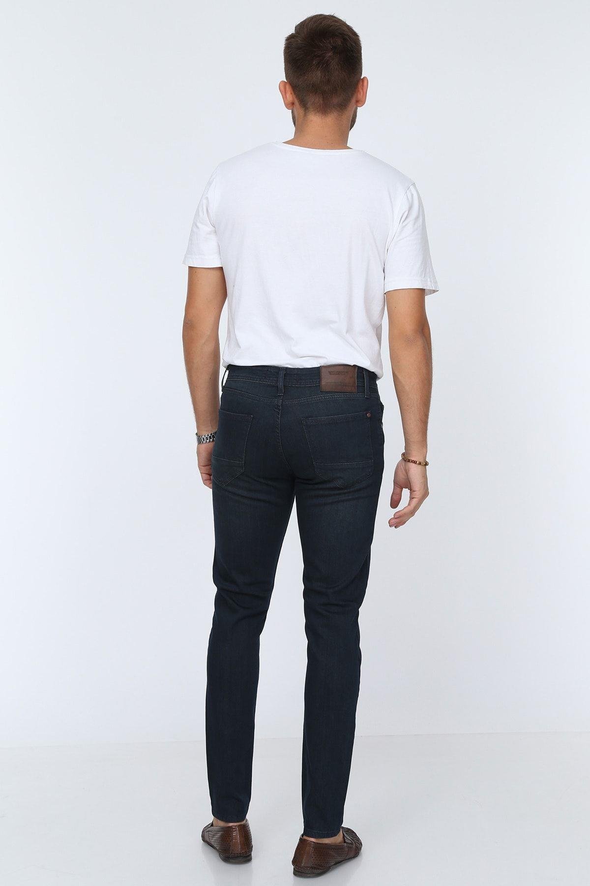 Jeans Dar Kesim Slim fit Erkek Kot Pantolon Lacivert