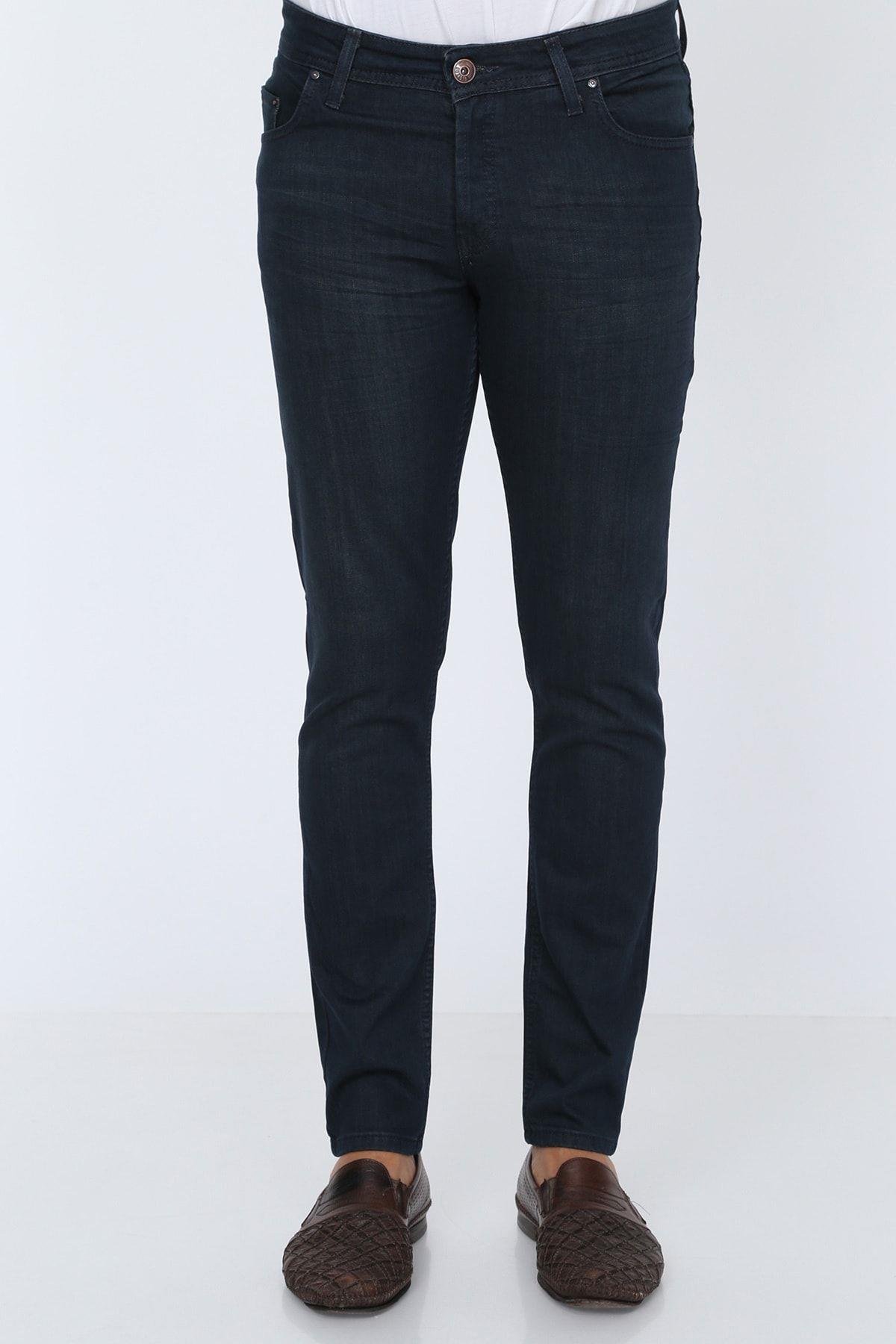 Jeans Dar Kesim Slim fit Erkek Kot Pantolon Lacivert