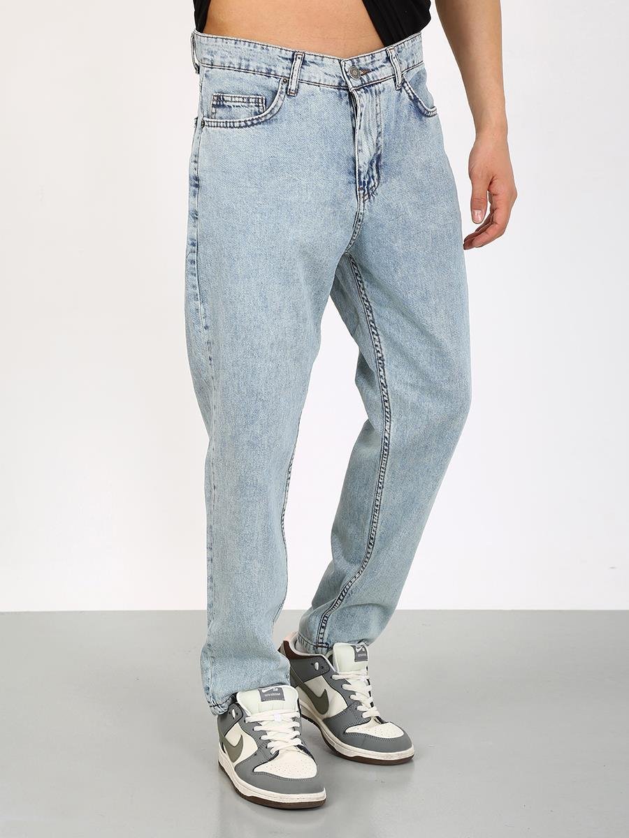 Kaizer Denim Erkek Buz Mavi Baggy Jeans