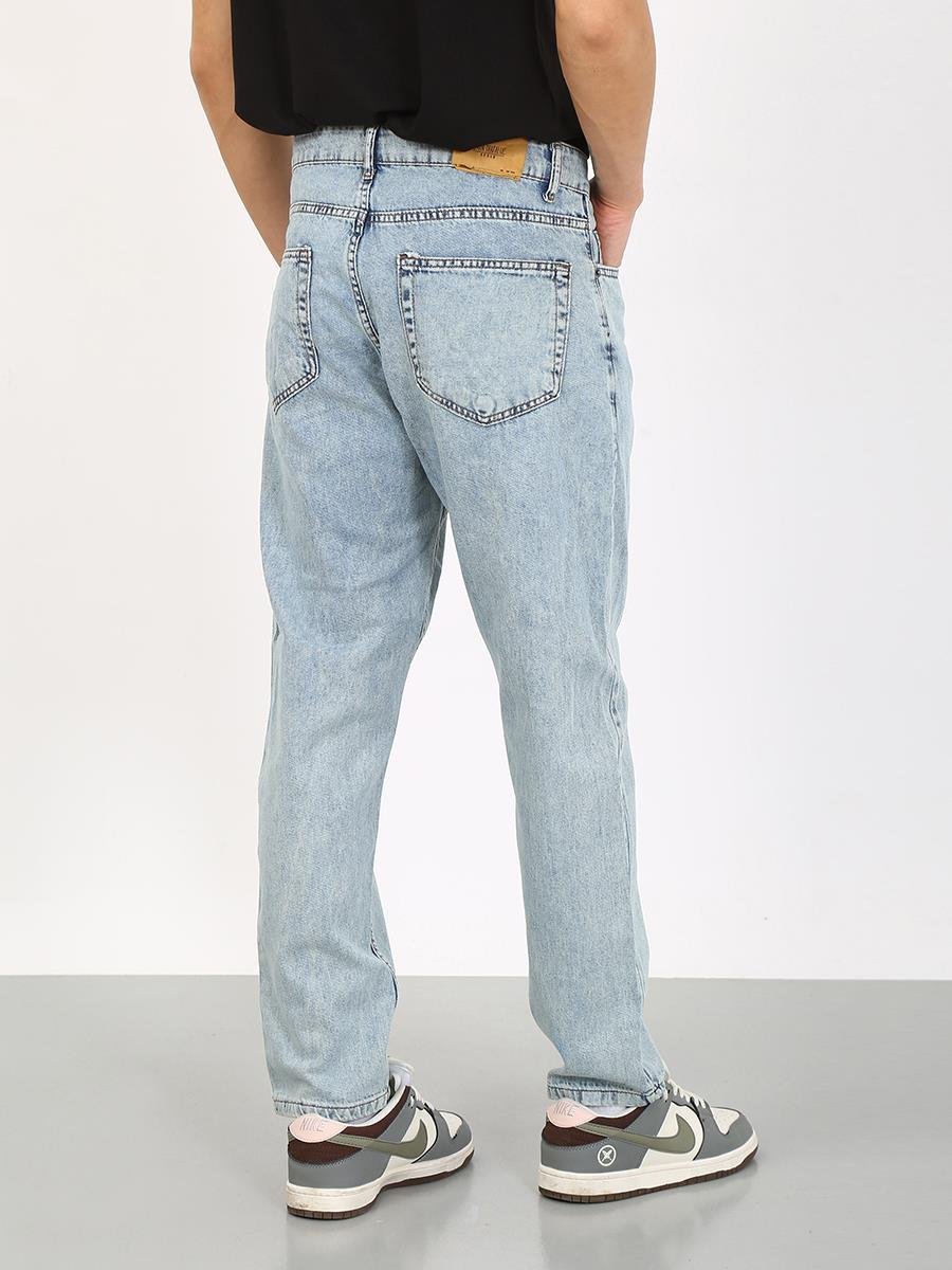 Kaizer Denim Erkek Buz Mavi Baggy Jeans