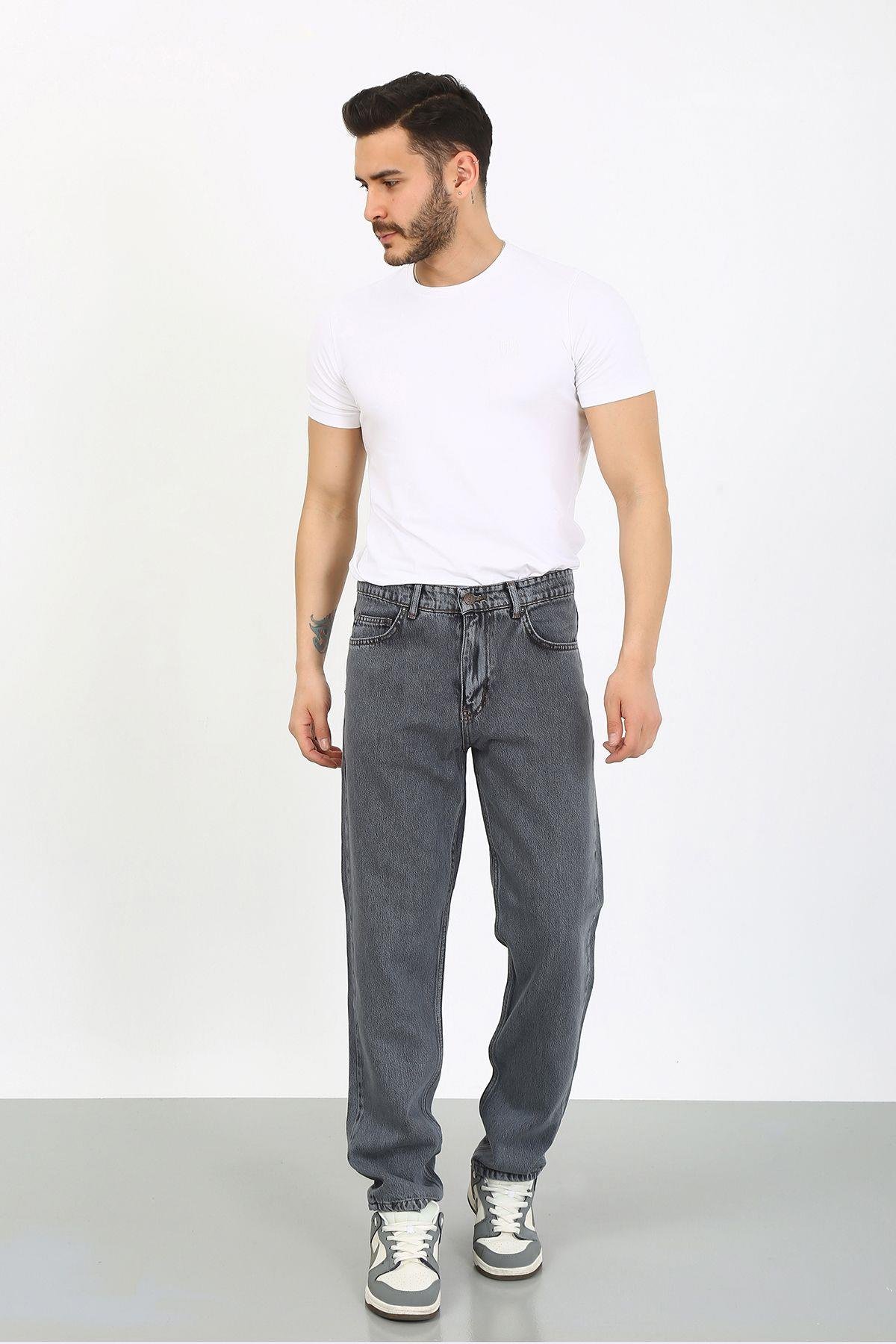 Kaizer Denim Erkek Gri Baggy Jeans