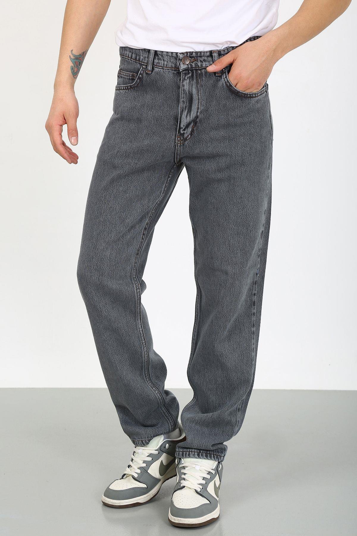 Kaizer Denim Erkek Gri Baggy Jeans