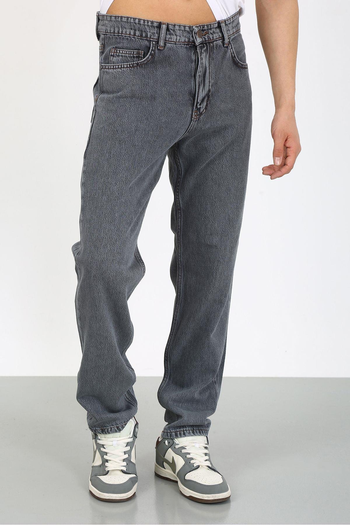 Kaizer Denim Erkek Gri Baggy Jeans