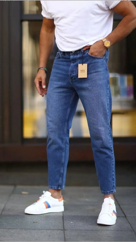 Koyu Mavi Boyfriend Pantolon