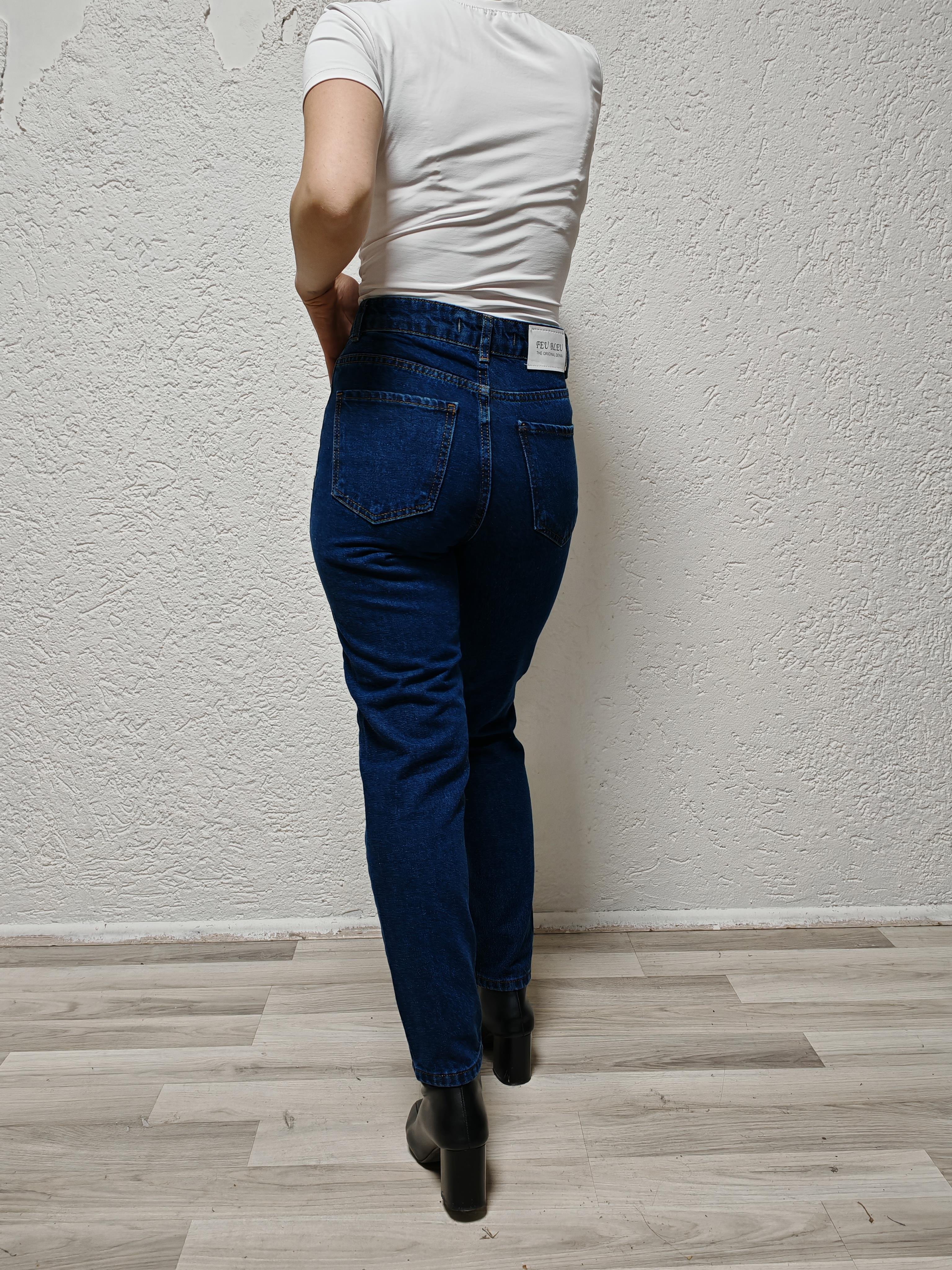 lacivert renk mom jean kadın pantolon