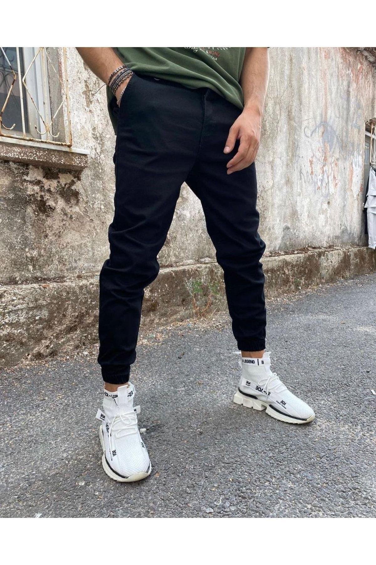 Paça Lastikli Likralı Rahat Kalıp Jogger Pantolon