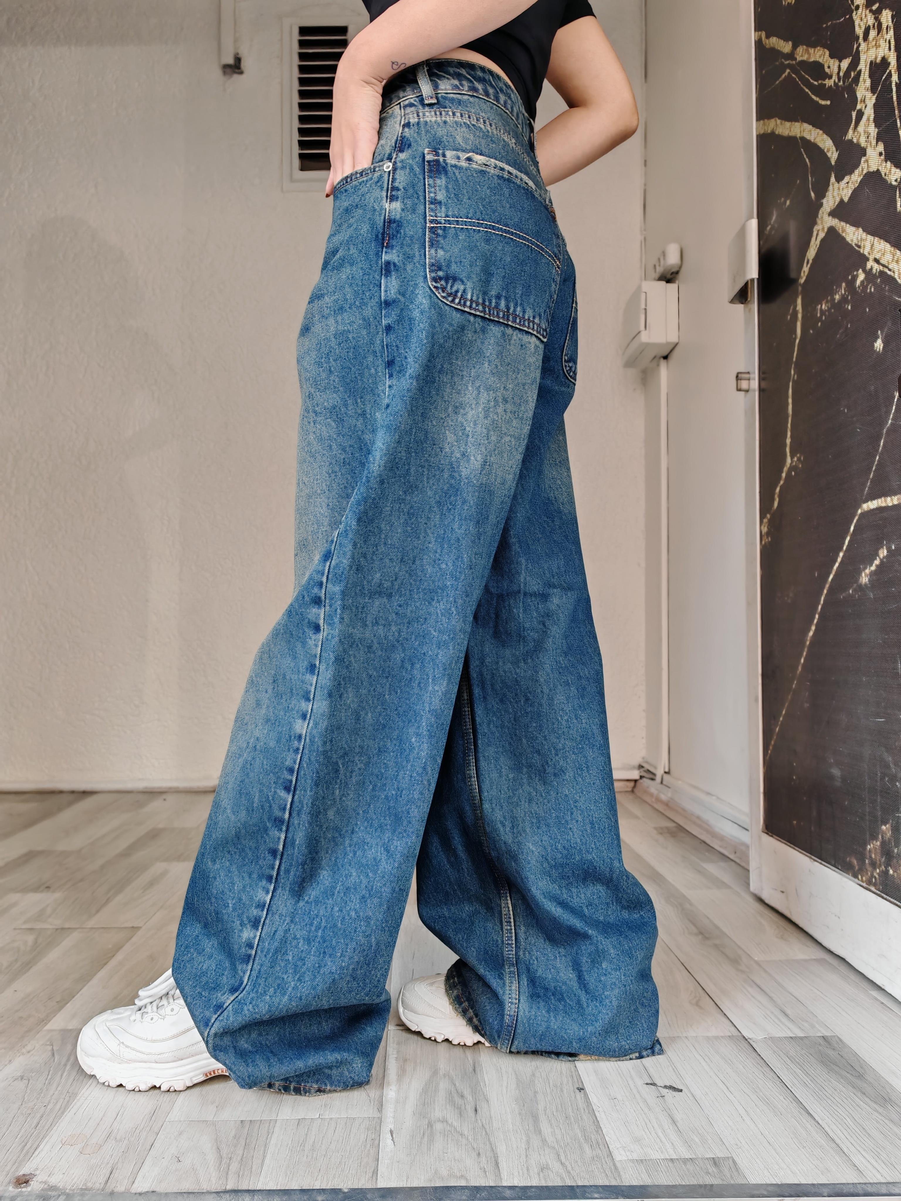 palazzo mavi tnt model taşlama detaylı kadın jean