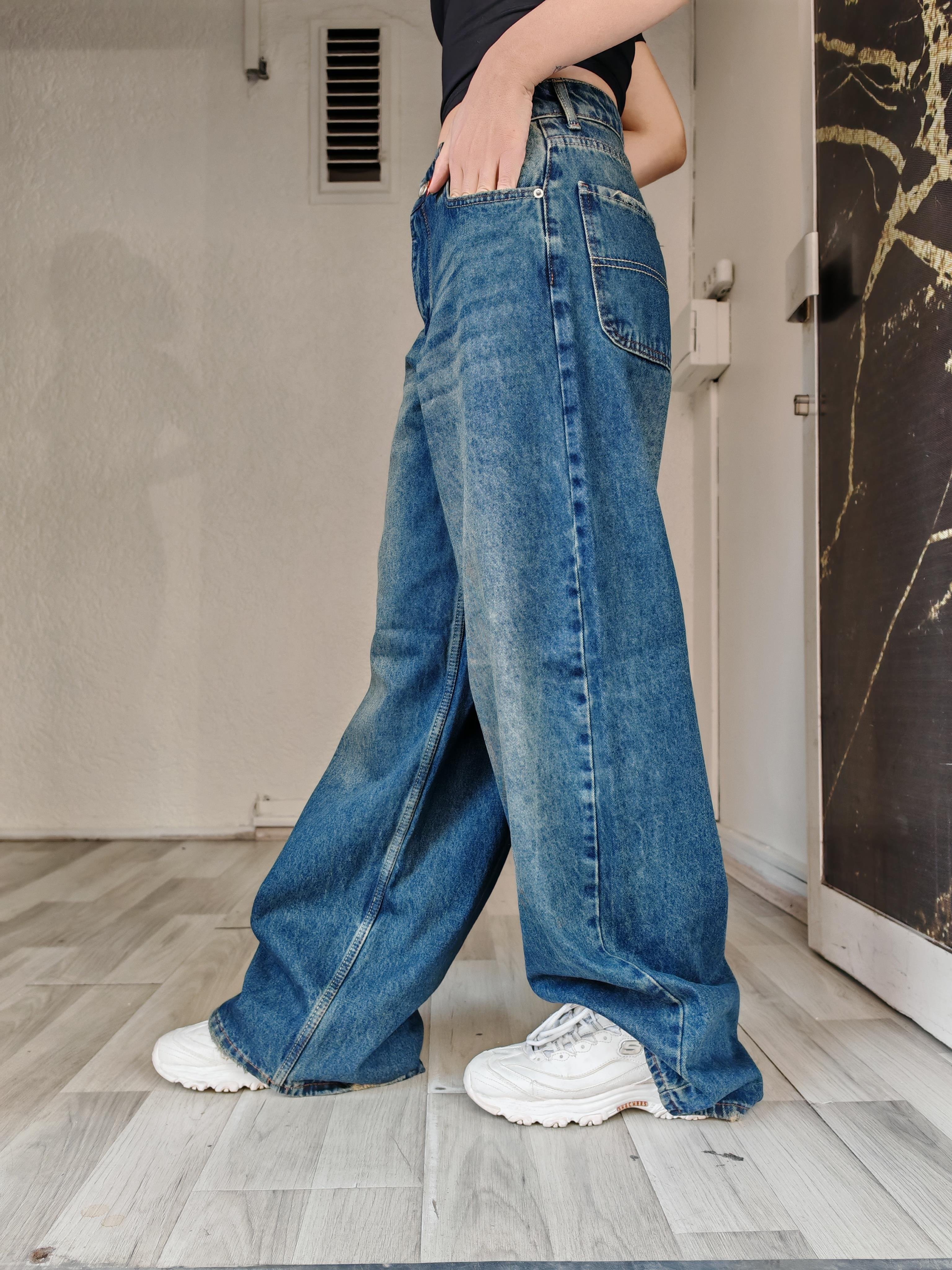 palazzo mavi tnt model taşlama detaylı kadın jean