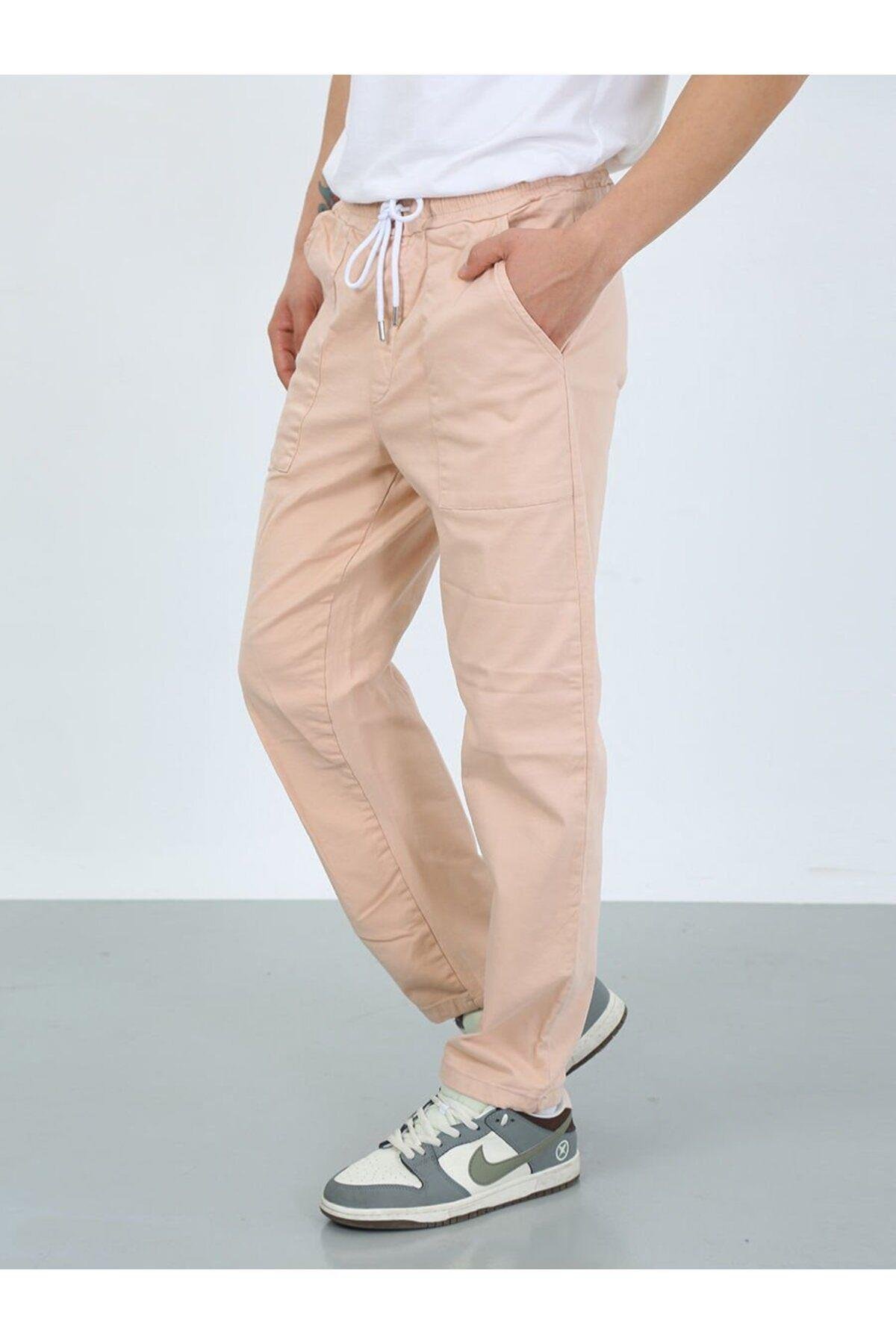 Pudra Oversize Premium Sewing Cepli Yürüyüş Pantolonu-Pudra - XL