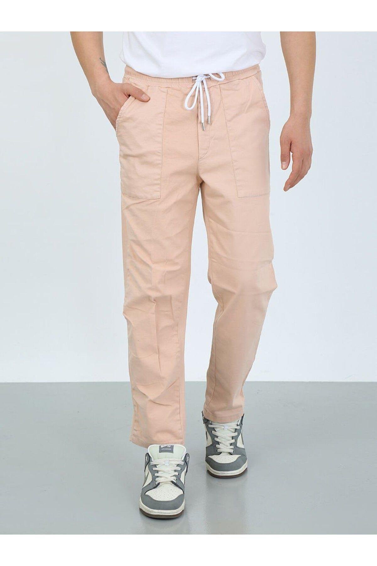 Pudra Oversize Premium Sewing Cepli Yürüyüş Pantolonu-Pudra - XL