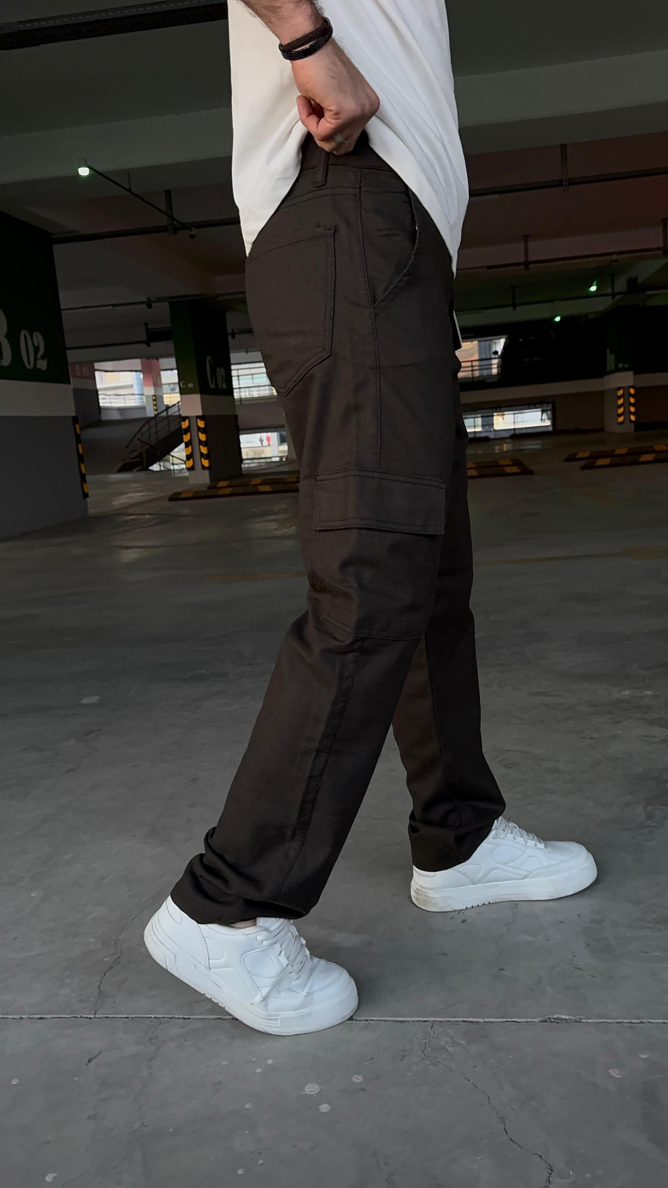 Siyah Kargo Baggy Pantolon