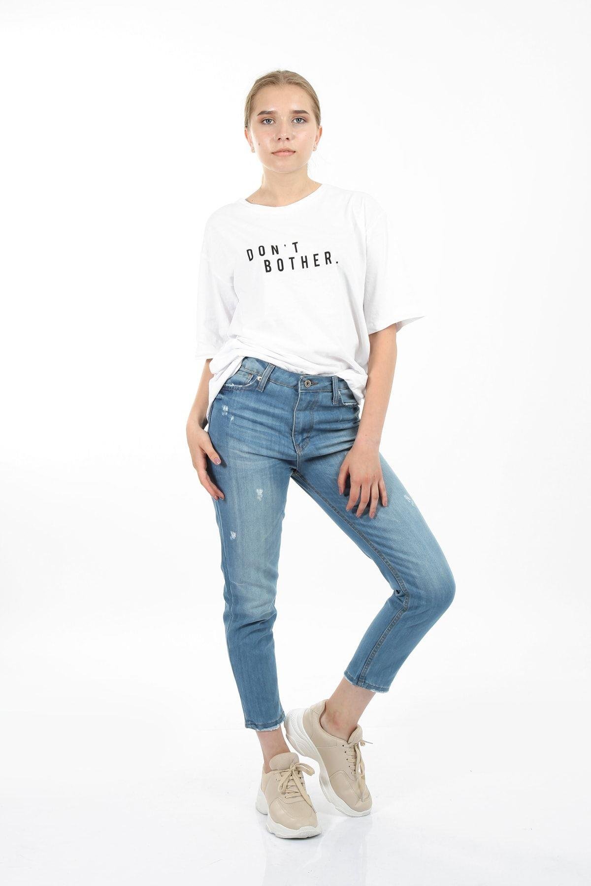 Trend Giyim Denim Pantolon Açık Mavi