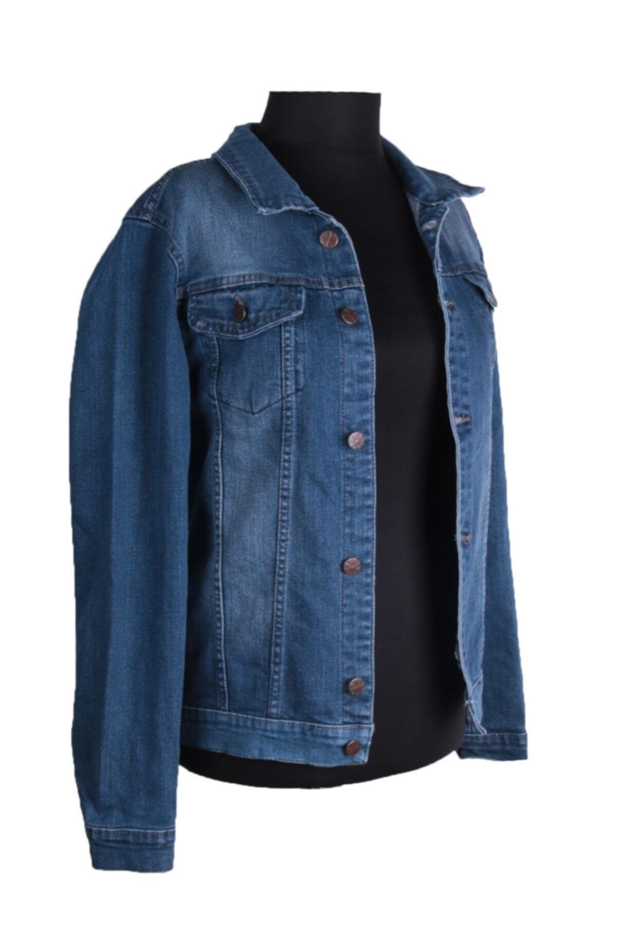Trend Mont Denim Giyim Mavi Kot Ceket