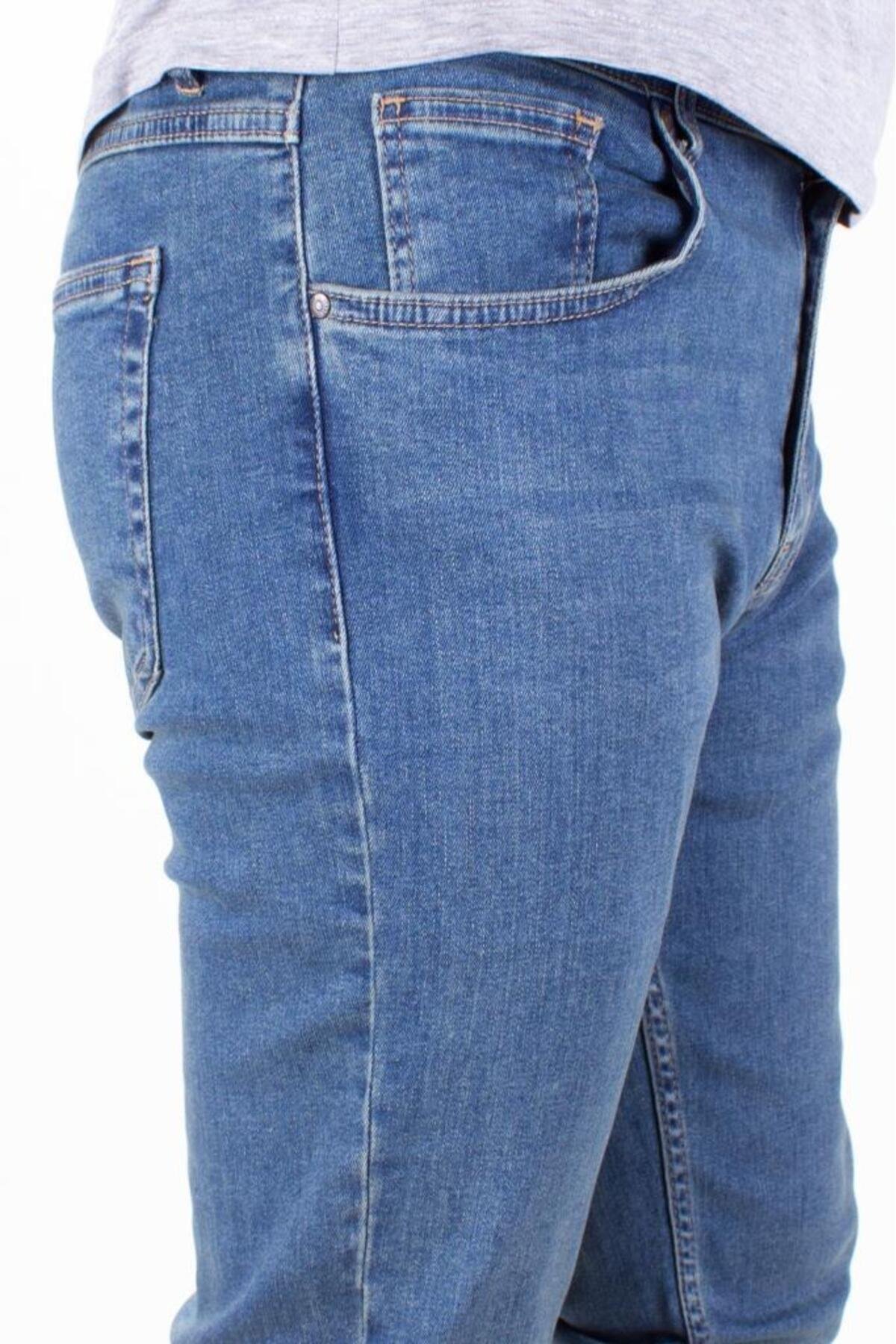 Vega 9133-44 Mavi Yüksek Bel Rahat Paça Erkek Jeans Pantolon