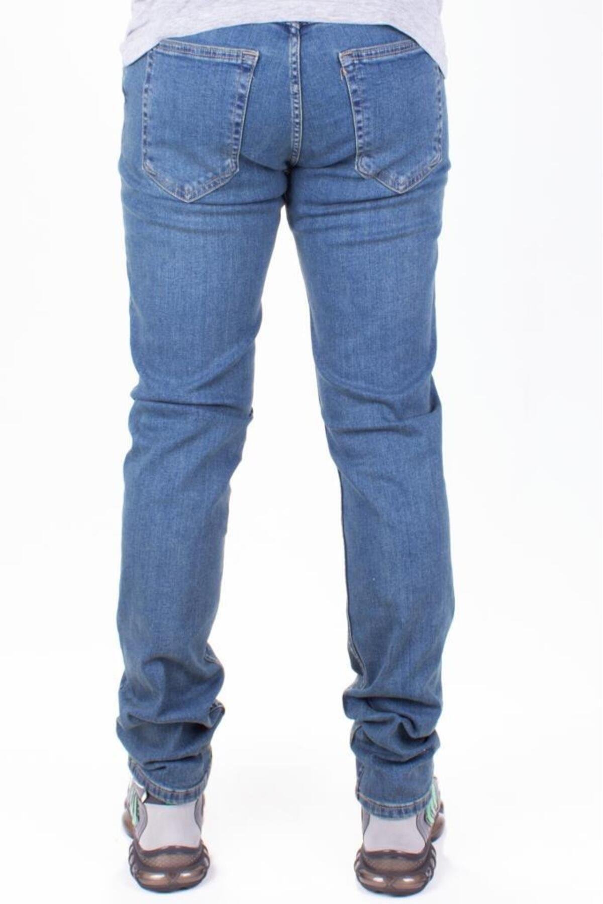 Vega 9133-44 Mavi Yüksek Bel Rahat Paça Erkek Jeans Pantolon