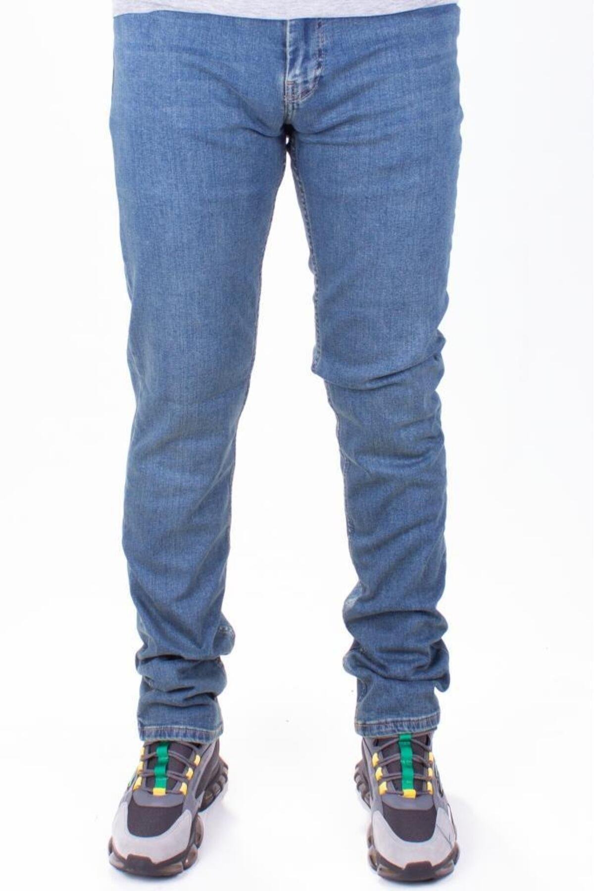 Vega 9133-44 Mavi Yüksek Bel Rahat Paça Erkek Jeans Pantolon
