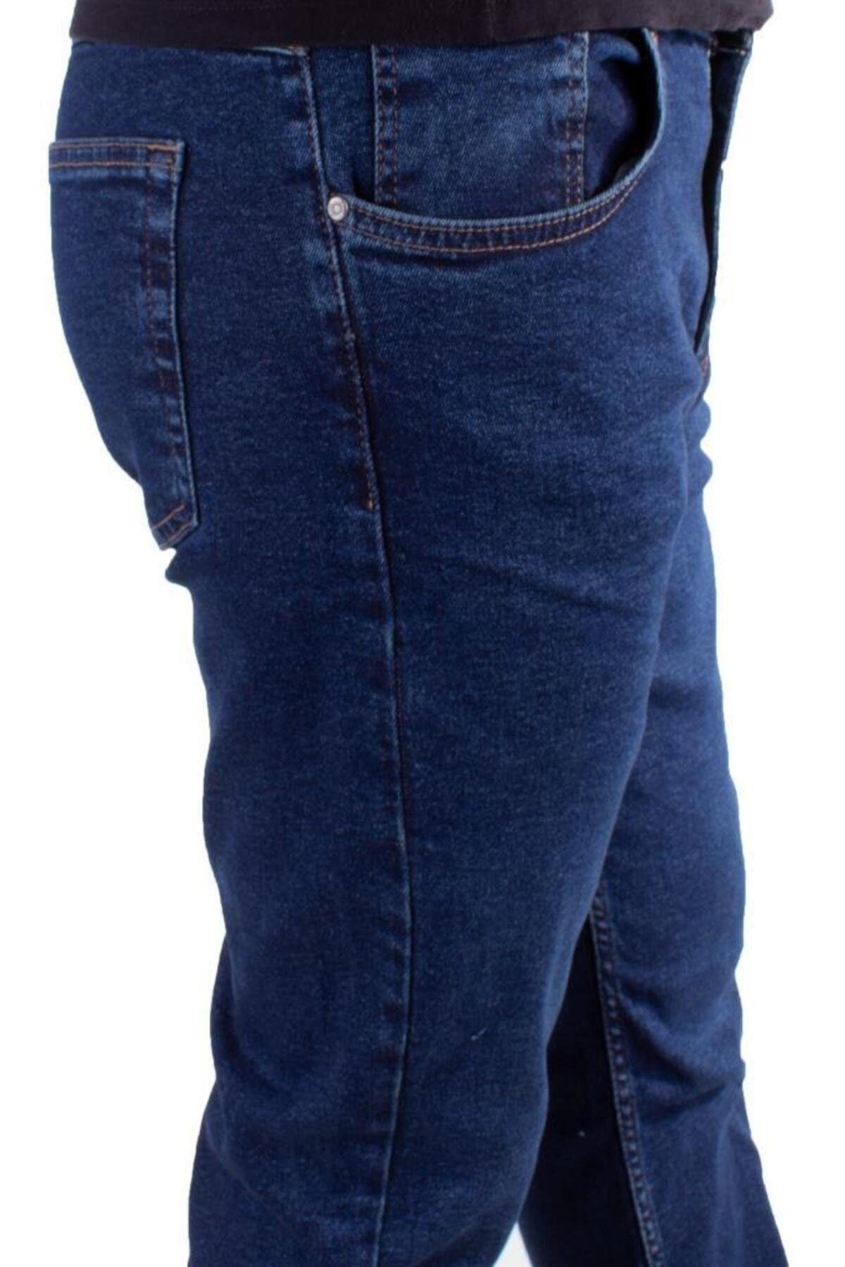 Vega 9133-45 Mavi Yüksek Bel Rahat Paça Erkek Jeans Pantolon