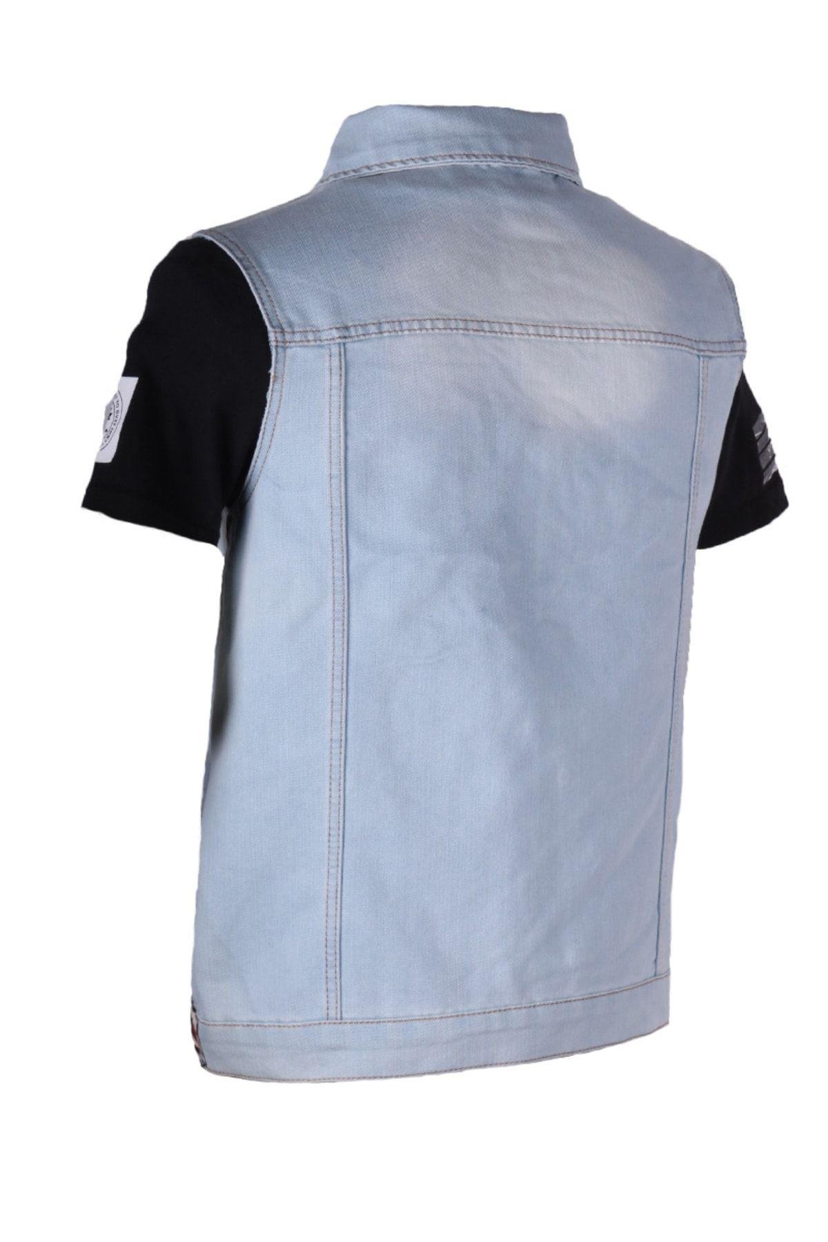 Vikings Jeans Erkek Armalı Yelek Buz Mavi Kot