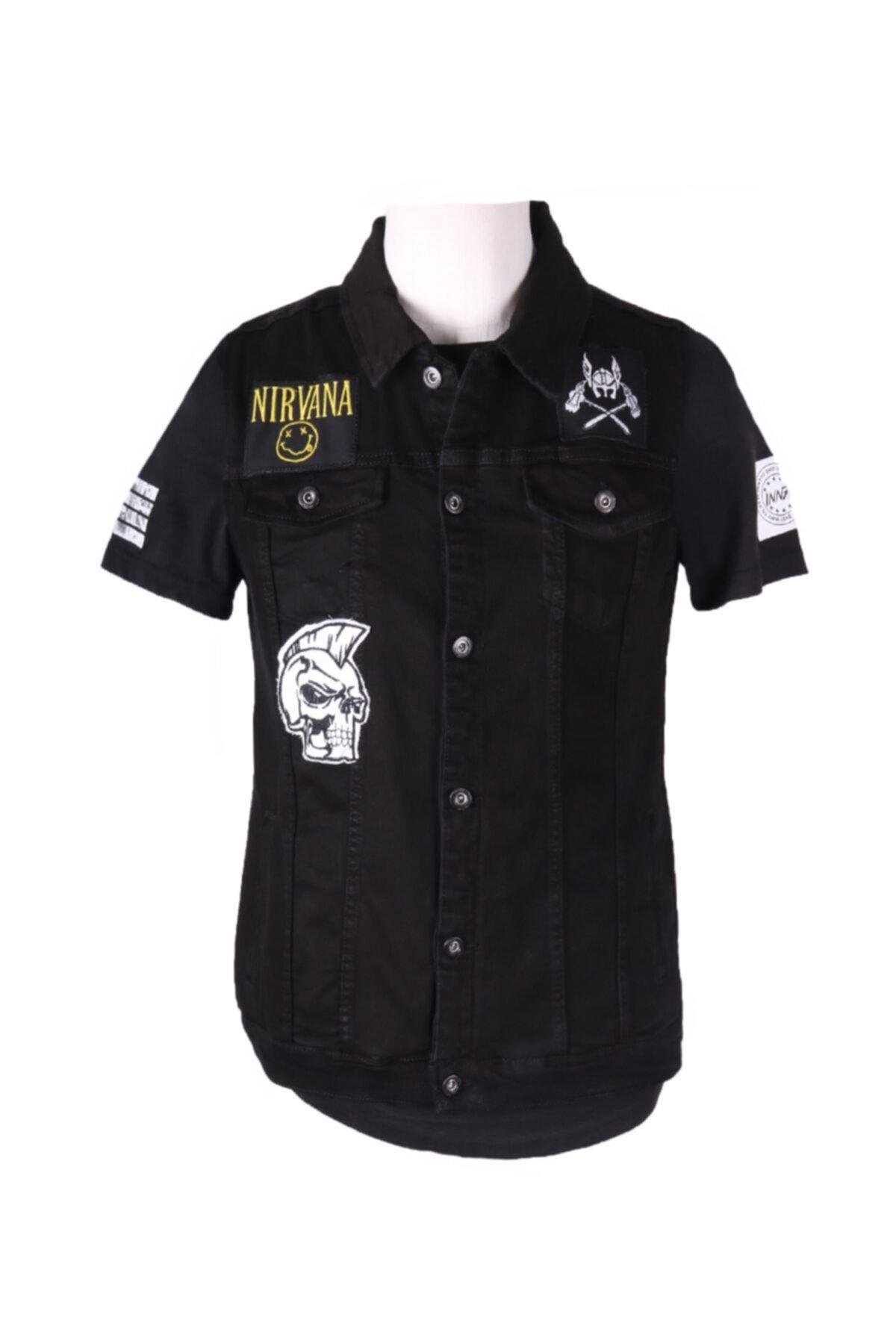 Vikings Jeans Erkek Denim Armalı Yelek Siyah Kot 83513