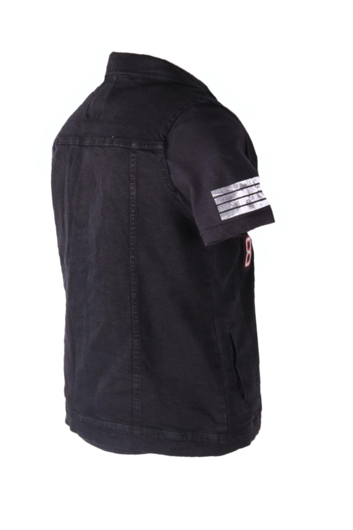 Vikings Jeans Erkek Denim Armalı Yelek Siyah Kot 83513