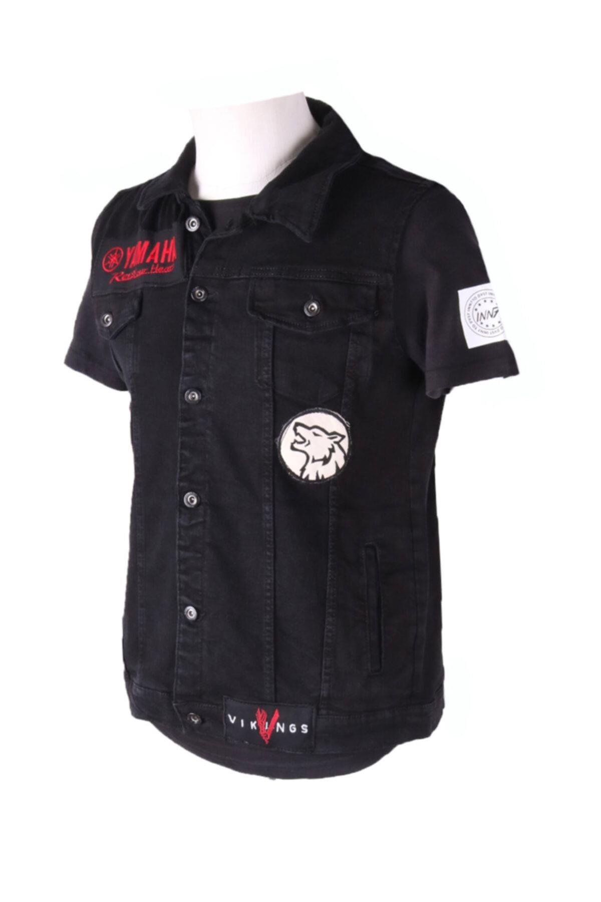 Vikings Jeans Erkek Denim Armalı Yelek Siyah Kot 83513